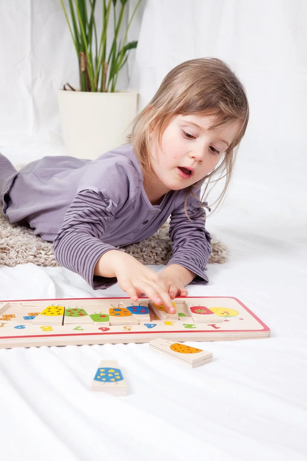 پازل تطبیق اعداد کرم ابریشم Beleduc از 1 تا 10 – اسباب بازی آموزشی سرگرم کننده و رنگارنگ برای کودکان 3 سال به بالا