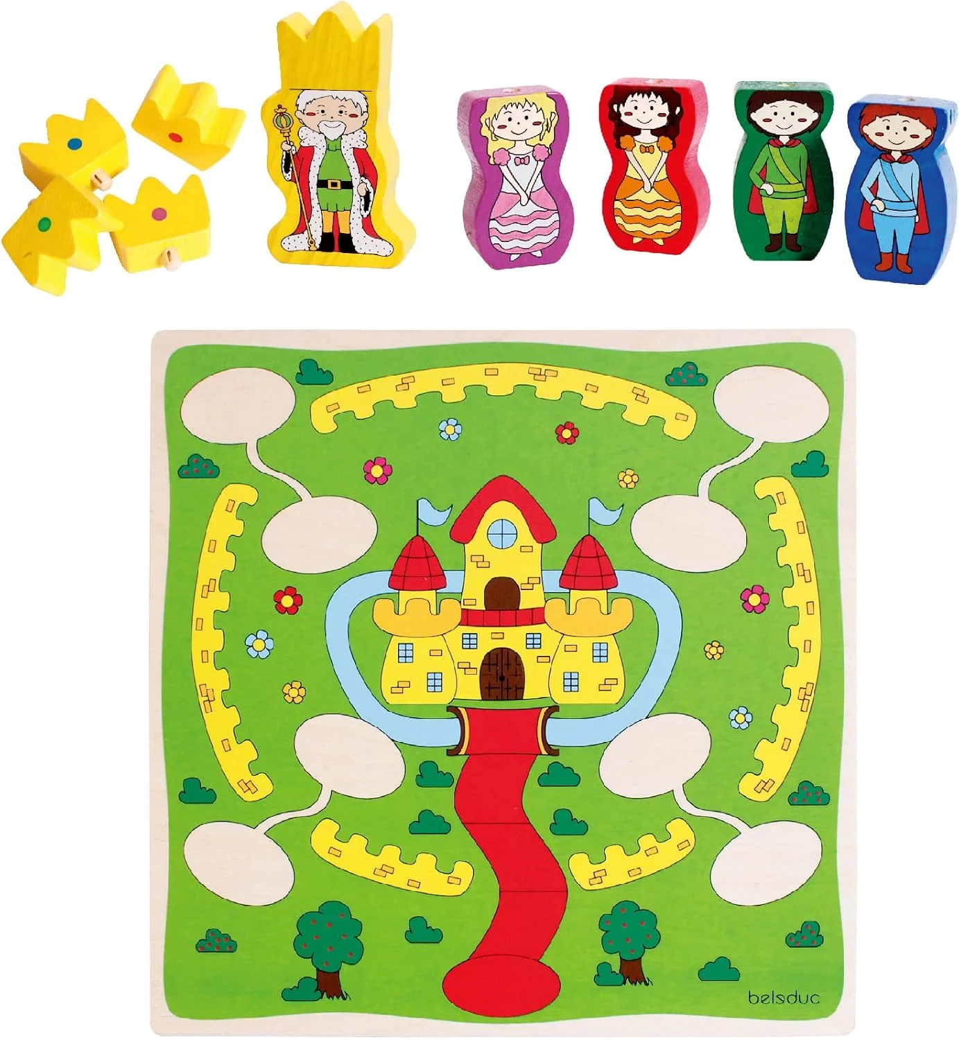 Hape Beleduc, Castelino، بازی تخته ای چوبی زیبا، چند رنگ، مناسب برای کودکان 24 ماهه و بالاتر