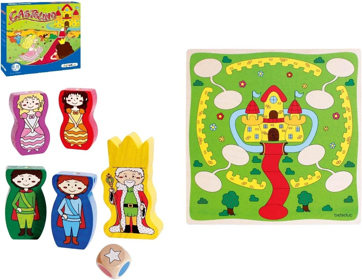 Hape Beleduc, Castelino، بازی تخته ای چوبی زیبا، چند رنگ، مناسب برای کودکان 24 ماهه و بالاتر