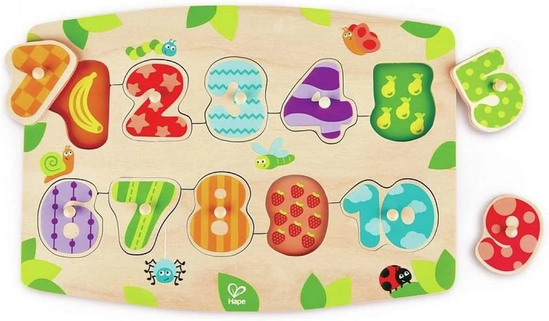 پازل میخ دار اعداد Hape E1404 - اسباب بازی آموزشی چوبی