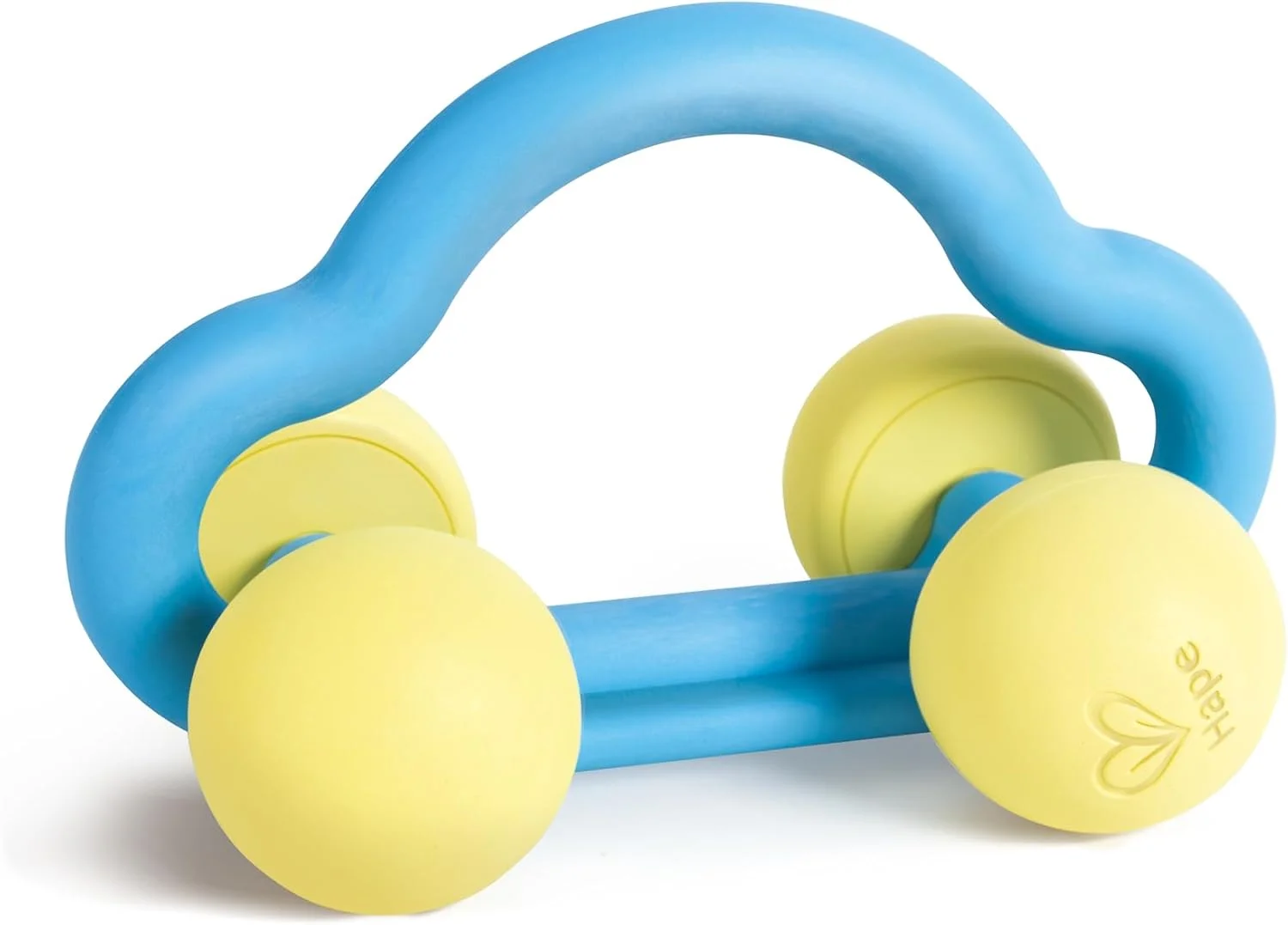 ماشین اسباب بازی جغجغه ای Hape | اسباب بازی جذاب برای نوزادان در حال دندان درآوردن | اسباب بازی نرم و با گرفتن آسان | سازگار با محیط زیست و ایمن برای سنین 8 ماه به بالا