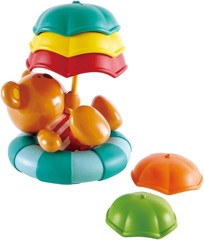 اسباب بازی حمام استکر چتر خرس تدی Hape Kids Little Splashers، یک سایز