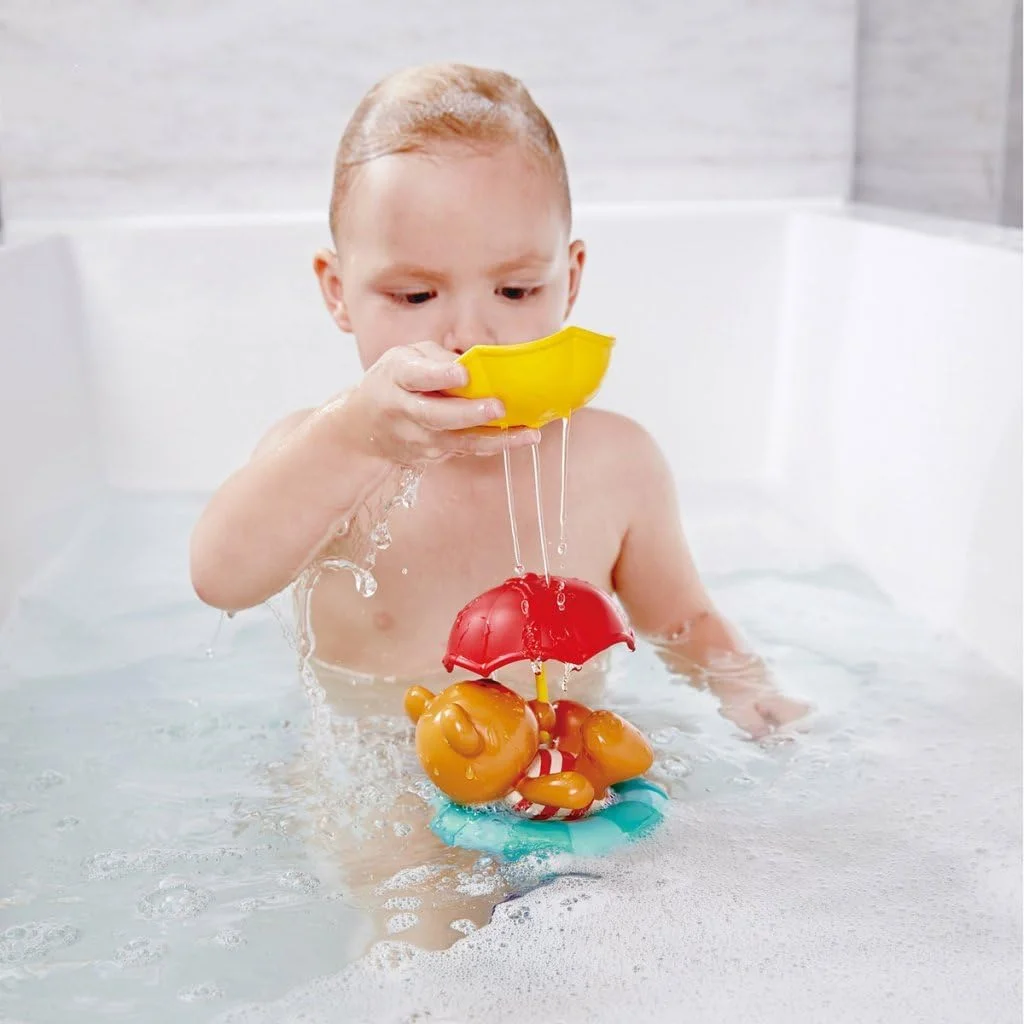 اسباب بازی حمام استکر چتر خرس تدی Hape Kids Little Splashers، یک سایز