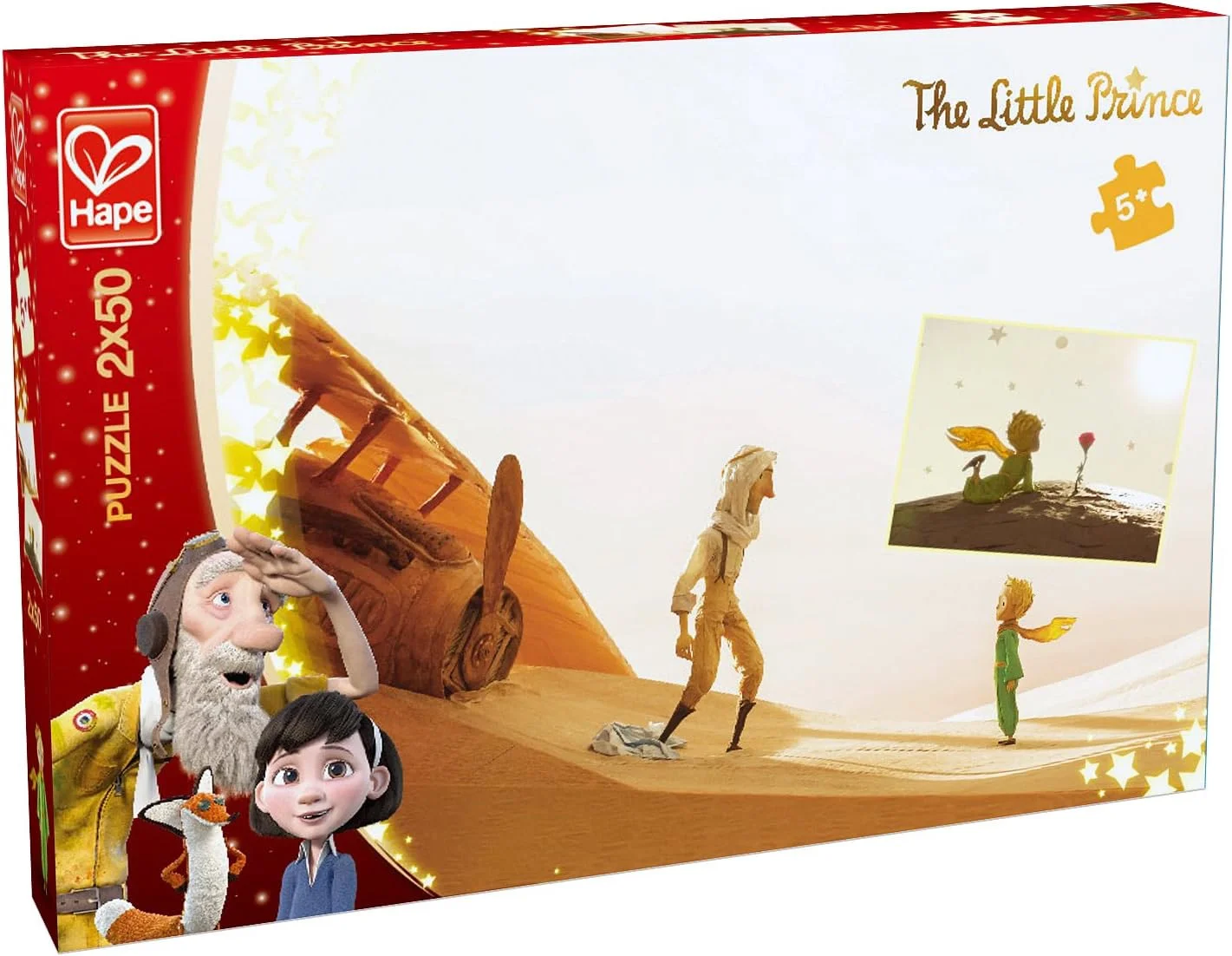 پازل 50 تکه ای Hape E824703 طرح شازده کوچولو (2 عدد) چند رنگ