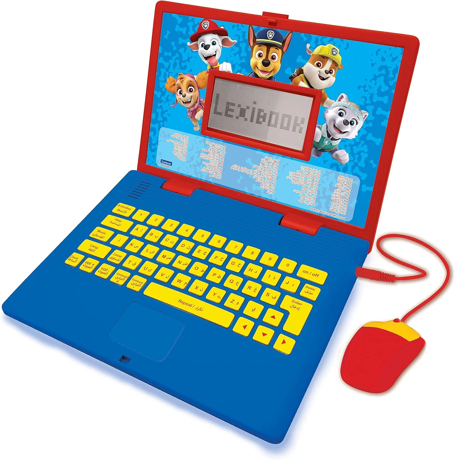 لپ تاپ آموزشی و دو زبانه عربی/انگلیسی Lexibook - اسباب بازی برای کودکان با 124 فعالیت برای یادگیری ریاضیات، تایپ ده انگشتی، منطق، خواندن ساعت، بازی و موسیقی - JC598i13