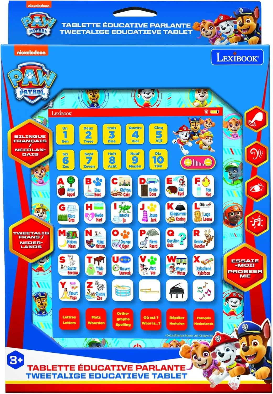 لِکسی بوک - پاو پاترول - تبلت آموزشی دو زبانه، اسباب بازی برای یادگیری حروف، اعداد، لغات و موسیقی، زبان های فرانسوی/هلندی، آبی، JCPAD002PAi10 لِکسی بوک - پاو پاترول - تبلت آموزشی دو زبانه، اسباب بازی برای یادگیری حروف، اعداد، لغات و موسیقی، زبان های فرانسوی/هلندی، آبی، JCPAD002PAi10