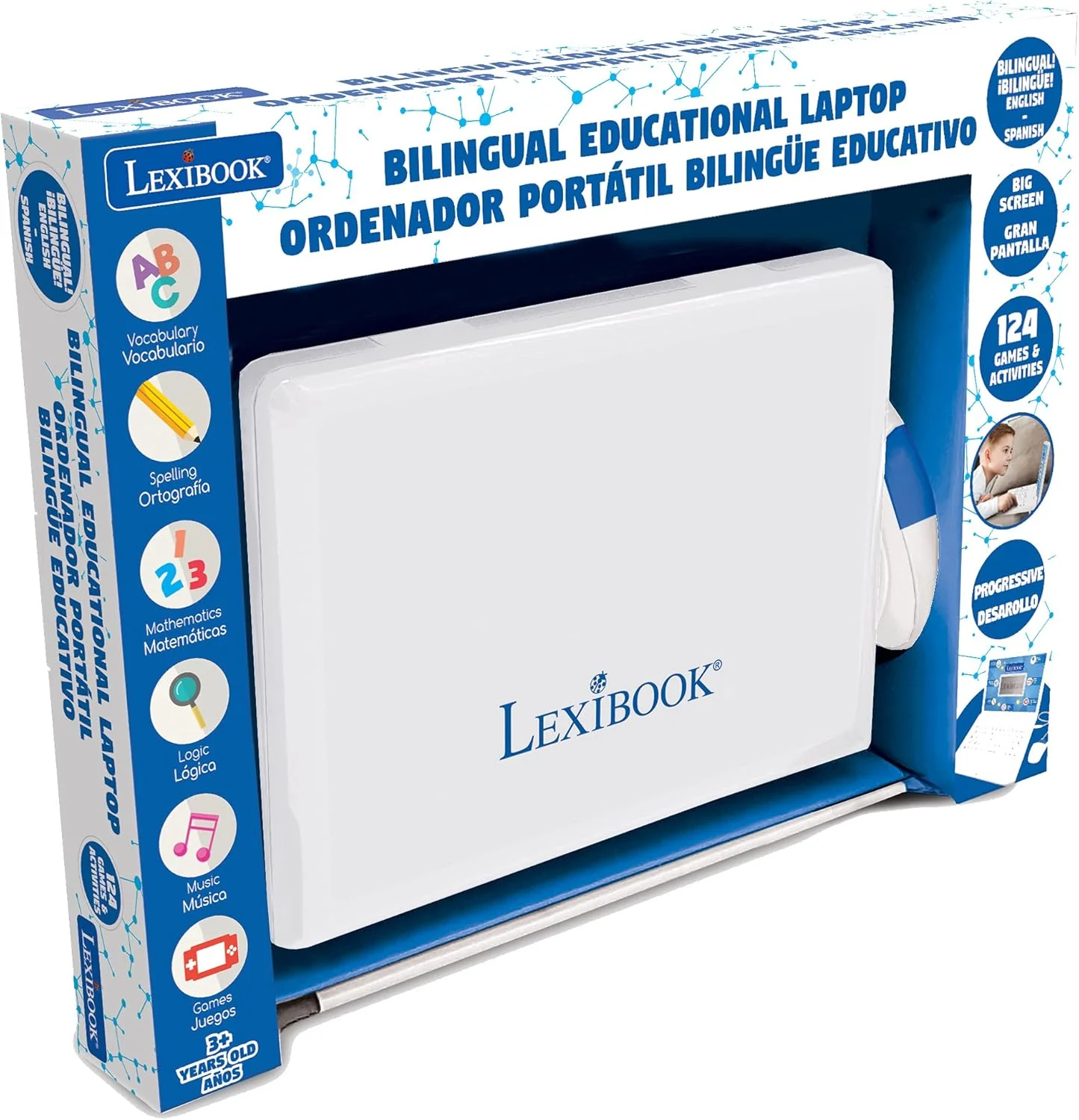 لپ تاپ آموزشی و دو زبانه اسپانیایی/انگلیسی Lexibook - اسباب بازی برای کودکان با 124 فعالیت برای یادگیری ریاضیات، تایپ ده انگشتی، منطق، خواندن ساعت، بازی و موسیقی - JC598i2 لپ تاپ آموزشی و دو زبانه اسپانیایی/انگلیسی Lexibook - اسباب بازی برای کودکان با 124 فعالیت برای یادگیری ریاضیات، تایپ ده انگشتی، منطق، خواندن ساعت، بازی و موسیقی - JC598i2