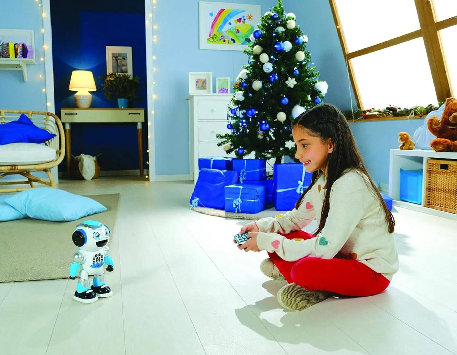 Lexibook - Powerman Advance - ربات کنترل از راه دور، اسباب بازی تعاملی و آموزشی برای کودکان، راه می رود، می رقصد، موسیقی پخش می کند، داستان می سازد و می گوید، آزمون های آموزشی، STEM قابل برنامه ریزی - ROB28EN Lexibook - Powerman Advance - ربات کنترل از راه دور، اسباب بازی تعاملی و آموزشی برای کودکان، راه می رود، می رقصد، موسیقی پخش می کند، داستان می سازد و می گوید، آزمون های آموزشی، STEM قابل برنامه ریزی - ROB28EN