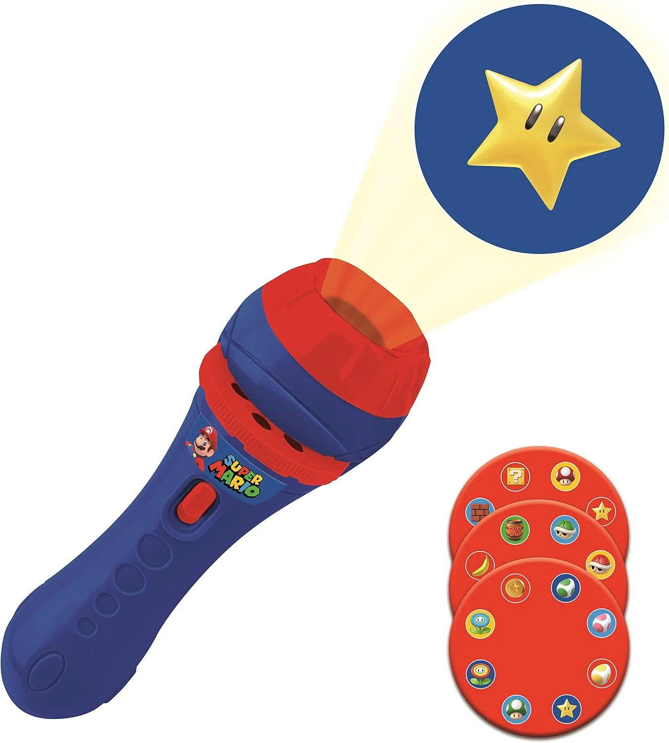 پروژکتور داستان لکسی بوک ماریو نینتندو - چراغ قوه و پروژکتور با 3 دیسک، 24 تصویر، داستان های خود را بسازید، اسباب بازی کودکان، آبی/قرمز، LTC050NI پروژکتور داستان لکسی بوک ماریو نینتندو - چراغ قوه و پروژکتور با 3 دیسک، 24 تصویر، داستان های خود را بسازید، اسباب بازی کودکان، آبی/قرمز، LTC050NI