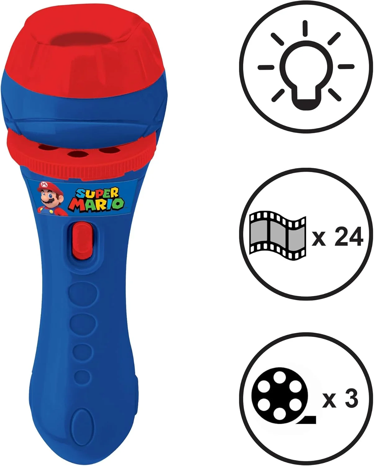 پروژکتور داستان لکسی بوک ماریو نینتندو - چراغ قوه و پروژکتور با 3 دیسک، 24 تصویر، داستان های خود را بسازید، اسباب بازی کودکان، آبی/قرمز، LTC050NI پروژکتور داستان لکسی بوک ماریو نینتندو - چراغ قوه و پروژکتور با 3 دیسک، 24 تصویر، داستان های خود را بسازید، اسباب بازی کودکان، آبی/قرمز، LTC050NI