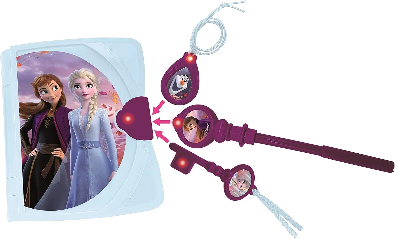 دفتر خاطرات الکترونیکی لکسی بوک دیزنی فروزن 2 با نور و صدا، دفترچه یادداشت، کلید جادویی، قلم و مدال، اسباب بازی برای کودکان/دختران، آبی/بنفش، SD15FZ دفتر خاطرات الکترونیکی لکسی بوک دیزنی فروزن 2 با نور و صدا، دفترچه یادداشت، کلید جادویی، قلم و مدال، اسباب بازی برای کودکان/دختران، آبی/بنفش، SD15FZ