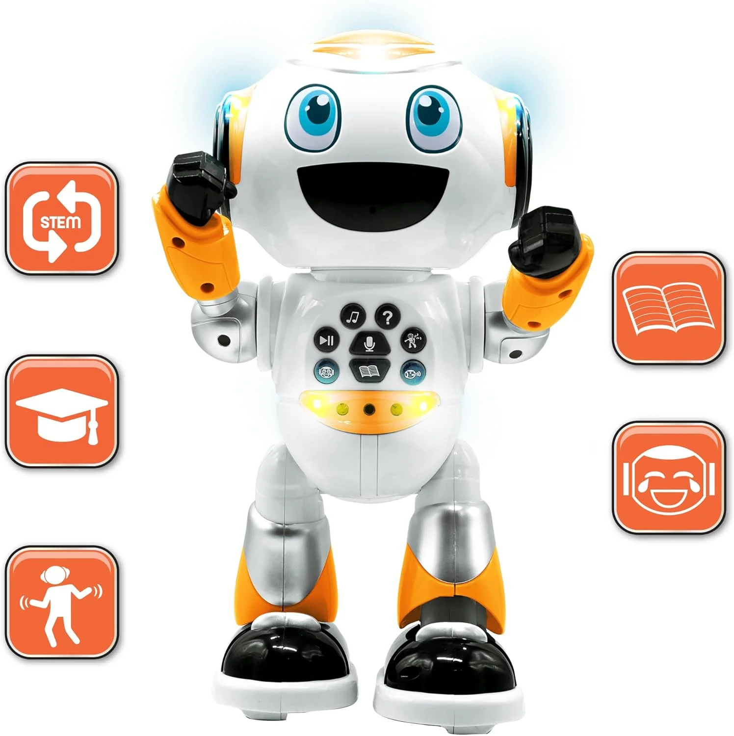 Lexibook, Powerman® Advance، ربات کنترل از راه دور، اسباب بازی آموزشی تعاملی برای کودکان، راه رفتن، رقص، پخش موسیقی، داستان گویی، آزمون های آموزشی، STEM قابل برنامه ریزی، نارنجی، ROB29FR Lexibook, Powerman® Advance، ربات کنترل از راه دور، اسباب بازی آموزشی تعاملی برای کودکان، راه رفتن، رقص، پخش موسیقی، داستان گویی، آزمون های آموزشی، STEM قابل برنامه ریزی، نارنجی، ROB29FR