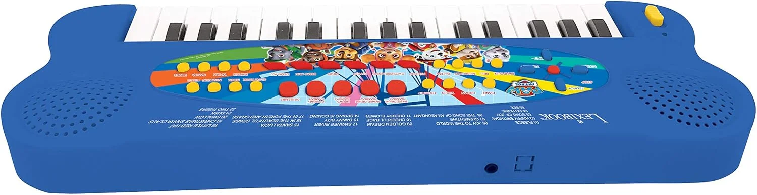 کیبورد الکترونیکی Lexibook K703PA طرح سگ های نگهبان، پیانو 32 کلیدی، میکروفون برای آواز خواندن، 22 آهنگ دمو، با باتری کار می کند، آبی/قرمز کیبورد الکترونیکی Lexibook K703PA طرح سگ های نگهبان، پیانو 32 کلیدی، میکروفون برای آواز خواندن، 22 آهنگ دمو، با باتری کار می کند، آبی/قرمز