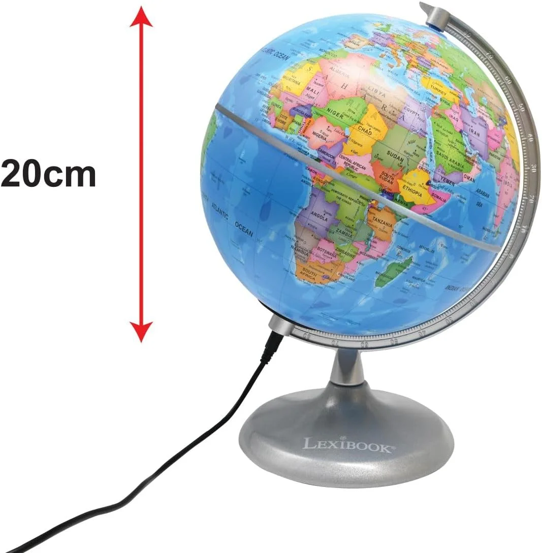 کره جغرافیایی نورانی لکسی بوک، سیاره نما، STEM، کره 2 در 1 در طول روز، نقشه صورت فلکی در شب، آبی/مشکی، NLJ185EN کره جغرافیایی نورانی لکسی بوک، سیاره نما، STEM، کره 2 در 1 در طول روز، نقشه صورت فلکی در شب، آبی/مشکی، NLJ185EN