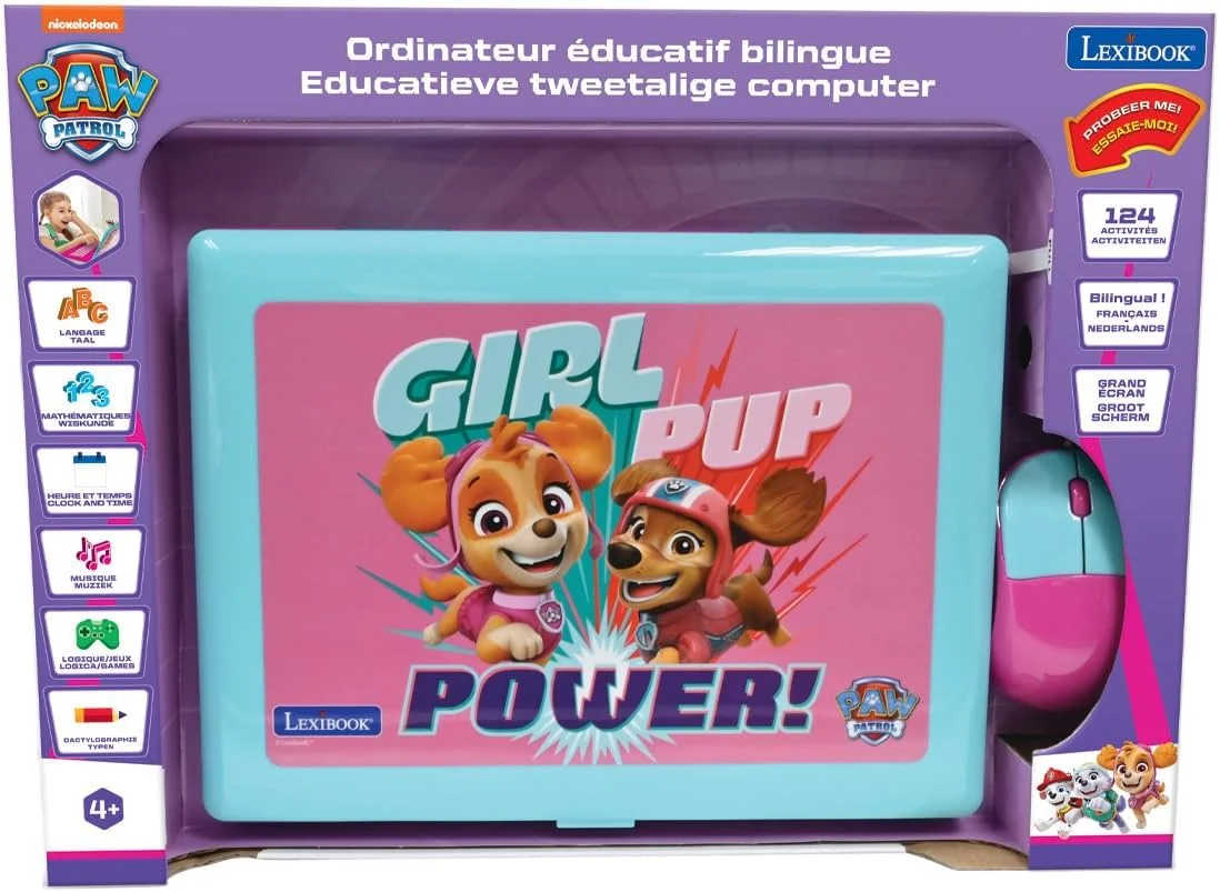 لپ تاپ آموزشی و دو زبانه Lexibook Paw Patrol به زبان های هلندی/فرانسوی، اسباب بازی برای کودکان با 124 فعالیت برای یادگیری، بازی و موسیقی، صورتی، JC598PAGi10 لپ تاپ آموزشی و دو زبانه Lexibook Paw Patrol به زبان های هلندی/فرانسوی، اسباب بازی برای کودکان با 124 فعالیت برای یادگیری، بازی و موسیقی، صورتی، JC598PAGi10