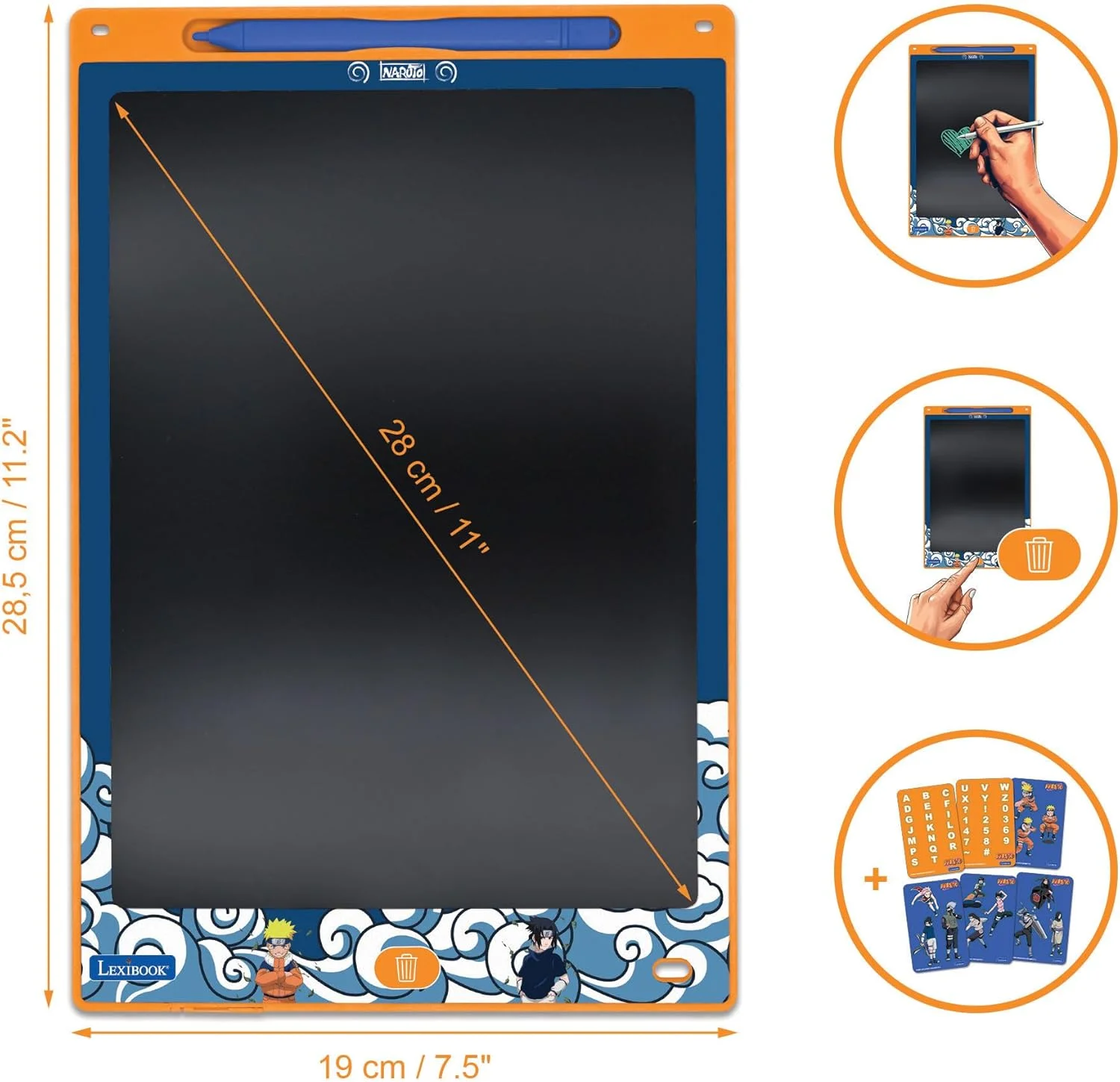 تخته جادویی لکسی بوک، ناروتو، اسباب بازی هنری و خلاقانه برای دختران و پسران، نقاشی های چند رنگ، صفحه نمایش 28 سانتی متری، شامل 1 قلم و 6 شابلون، نارنجی، CRT10NA تخته جادویی لکسی بوک، ناروتو، اسباب بازی هنری و خلاقانه برای دختران و پسران، نقاشی های چند رنگ، صفحه نمایش 28 سانتی متری، شامل 1 قلم و 6 شابلون، نارنجی، CRT10NA