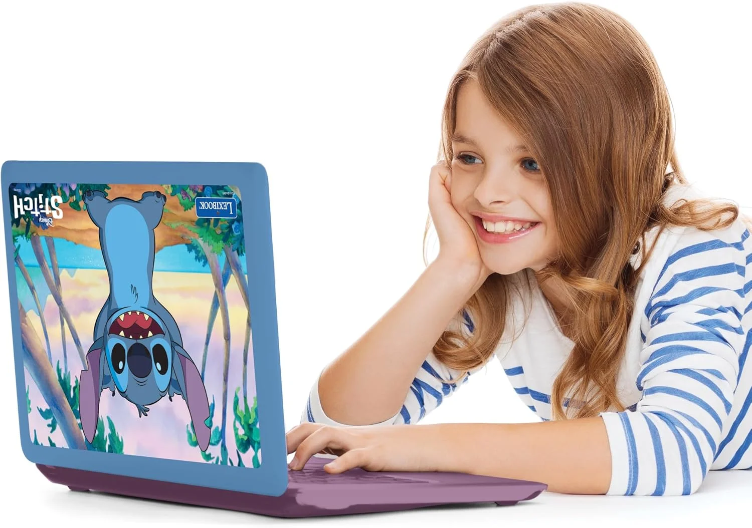 لپتاپ آموزشی دو زبانه انگلیسی/چکی Lexibook Disney Stitch، اسباب بازی برای کودکان با 124 فعالیت و بازی در زمینه زبان، نوشتن، ریاضی، منطق و موسیقی، آبی، JC598Di12