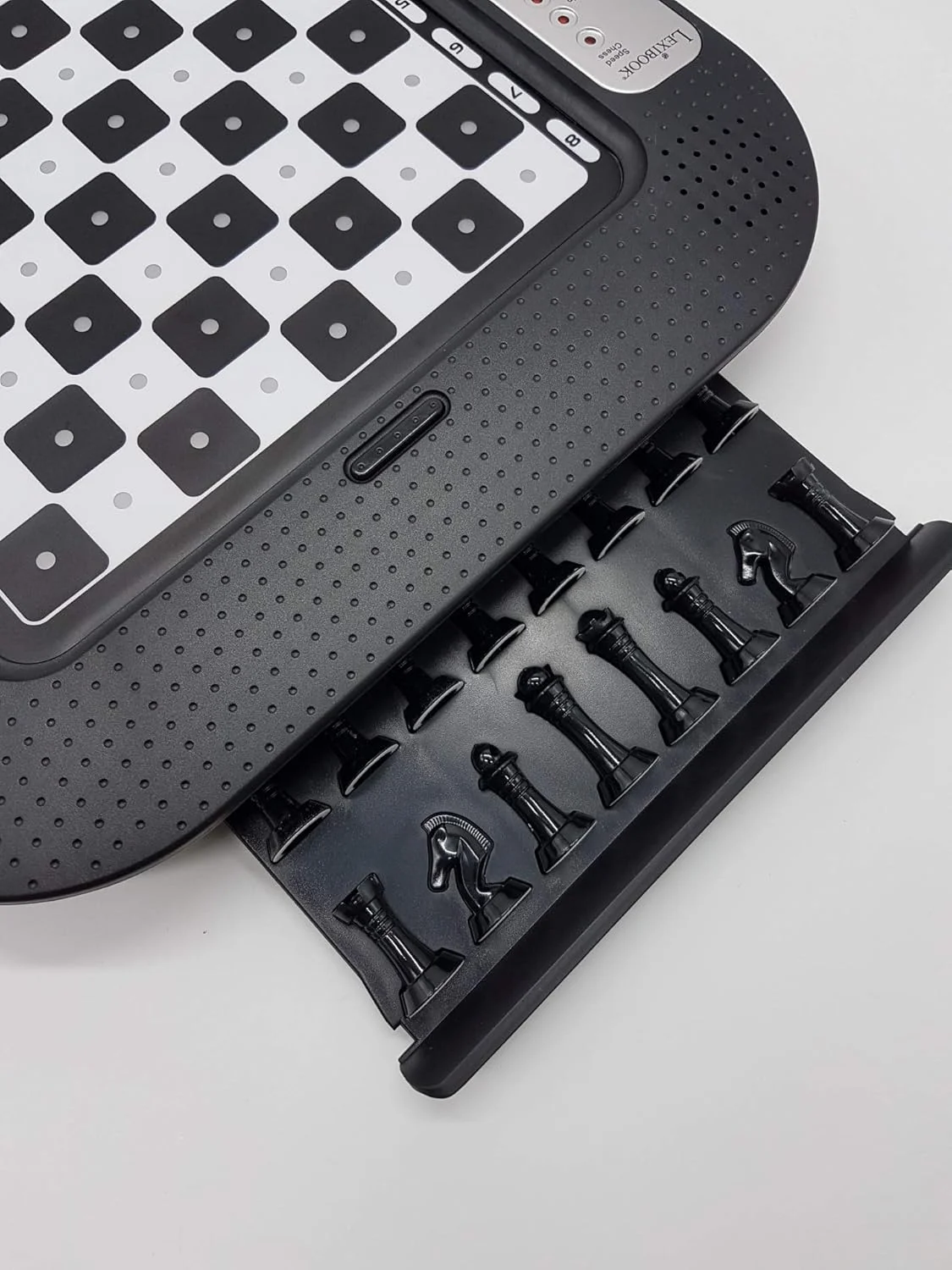 Lexibook Cg1335 Chessman Fx، صفحه کلید لمسی شطرنج الکترونیکی با جلوه های نوری و صوتی، 32 قطعه، 64 سطح دشواری، بازی تخته ای خانوادگی، مشکی/خاکستری، یک سایز