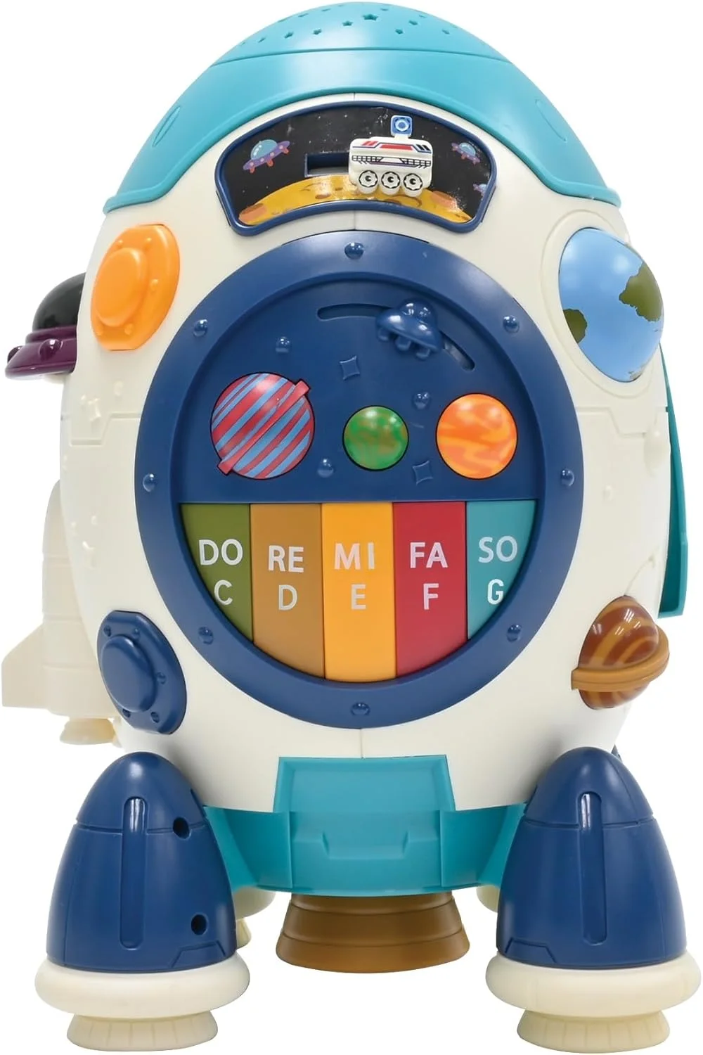 Lexibook, موشک فضایی آموزشی با قابلیت پخش تصاویر ستاره ای، دو زبانه انگلیسی/فرانسوی، فعالیت های سرگرم کننده برای یادگیری مفاهیم فضایی، اشکال، موسیقی و رنگ ها، ROCKETi1