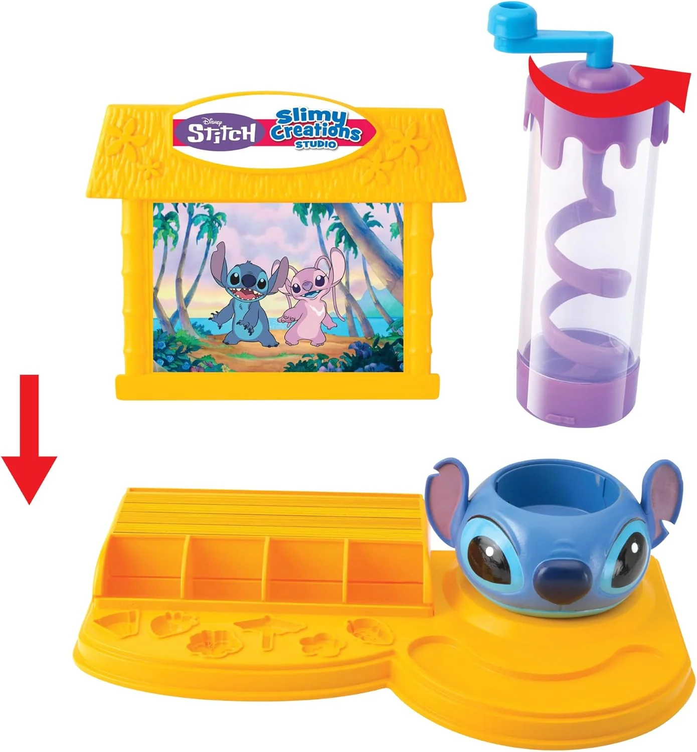 Lexibook، دیزنی استیچ، استودیو ساخت اسلایم، سفید صورتی آبی زرد، CRSLIM51D