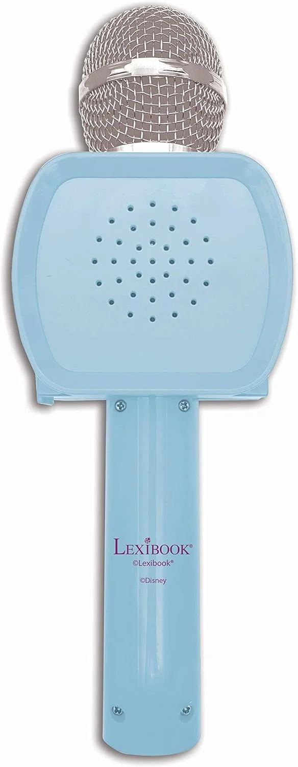 میکروفون بلوتوث Lexibook La Reine des Neiges 2 السا آنا اولاف با قابلیت تغییر صدا، دارای نگهدارنده تلفن، بلندگوی داخلی، آبی - MIC240FZ