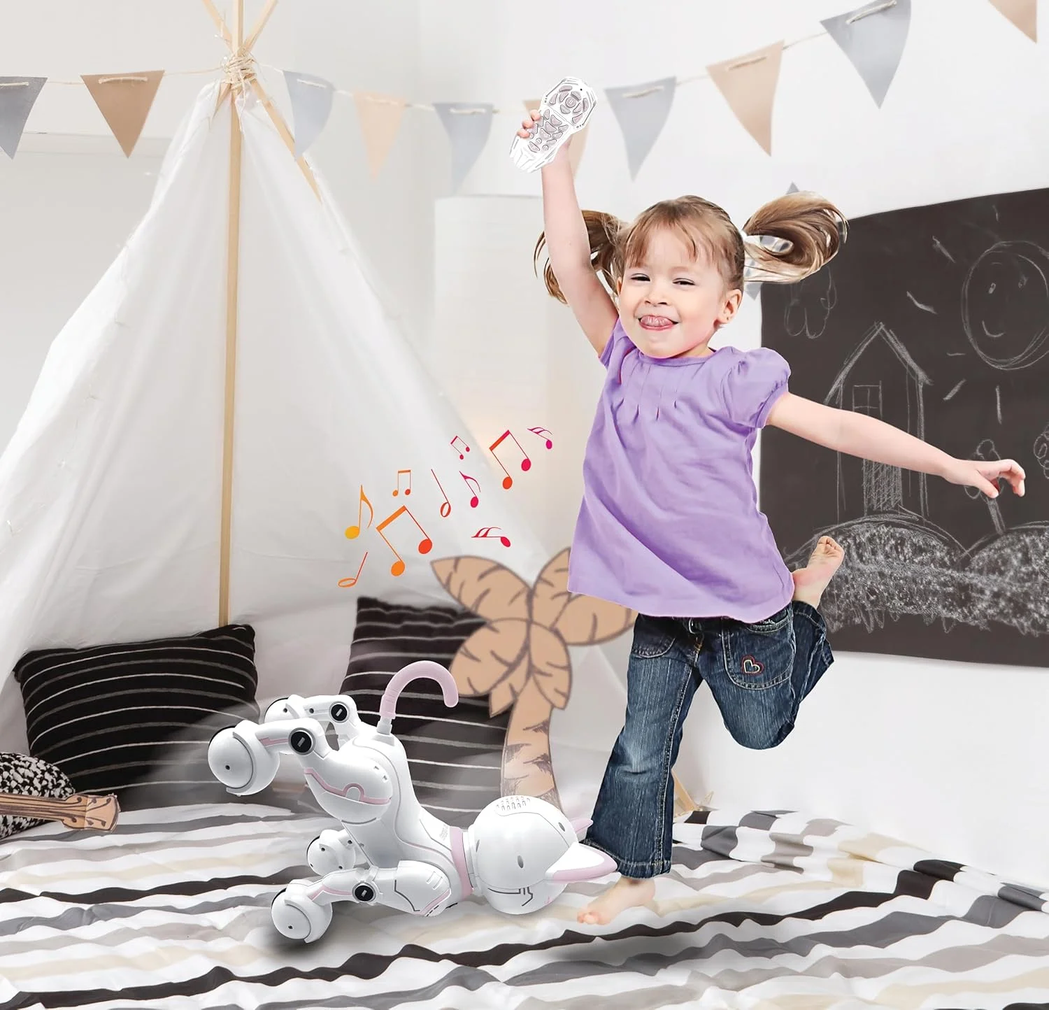 LEXiBOOK - Power Kitty® - ربات گربه کنترل از راه دور، ربات هوشمند قابل برنامه ریزی، نور، صدا، سفید/صورتی - KITTY01 LEXiBOOK - Power Kitty® - ربات گربه کنترل از راه دور، ربات هوشمند قابل برنامه ریزی، نور، صدا، سفید/صورتی - KITTY01