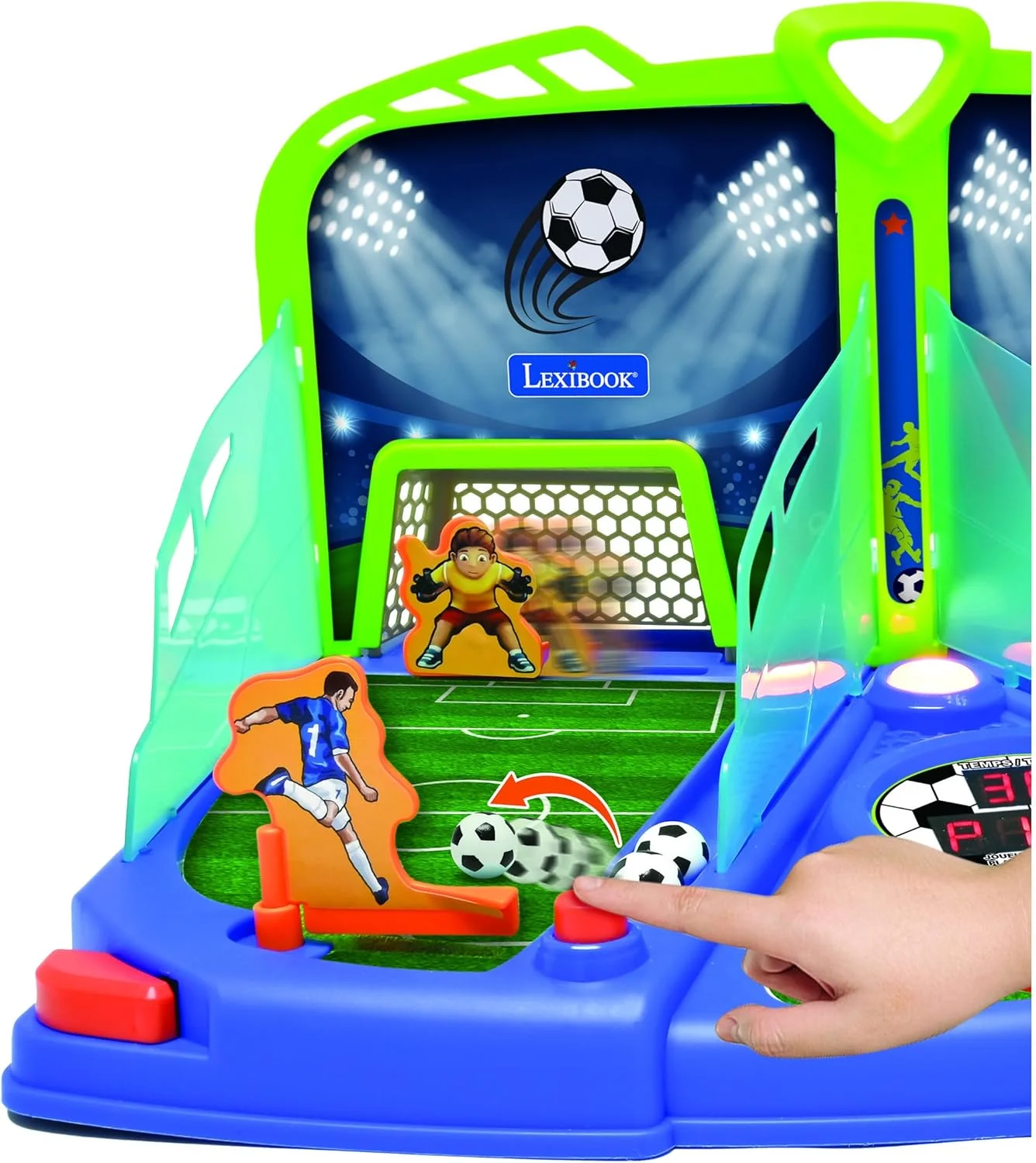 بازی فوتبال الکترونیکی LEXiBOOK با جلوه های نوری و صوتی برای 2 بازیکن، آبی/سبز، JG945