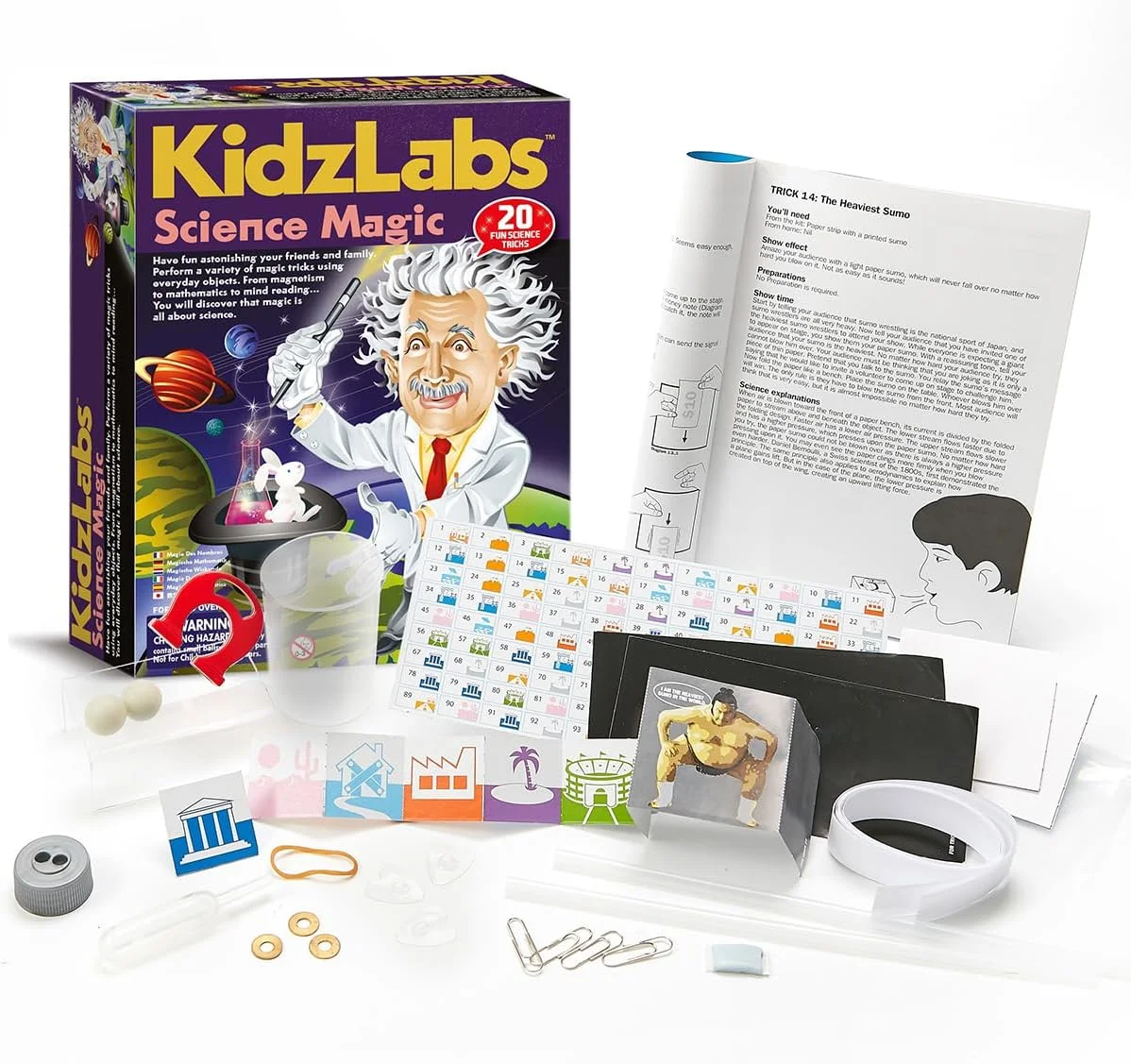 مجموعه آزمایش های جادویی علمی 4M KidzLabs – انجام 20 آزمایش سرگرم کننده که شیمی را با توهمات ترکیب می کند | مجموعه فعالیت های آموزشی STEM برای کودکان 8 سال به بالا