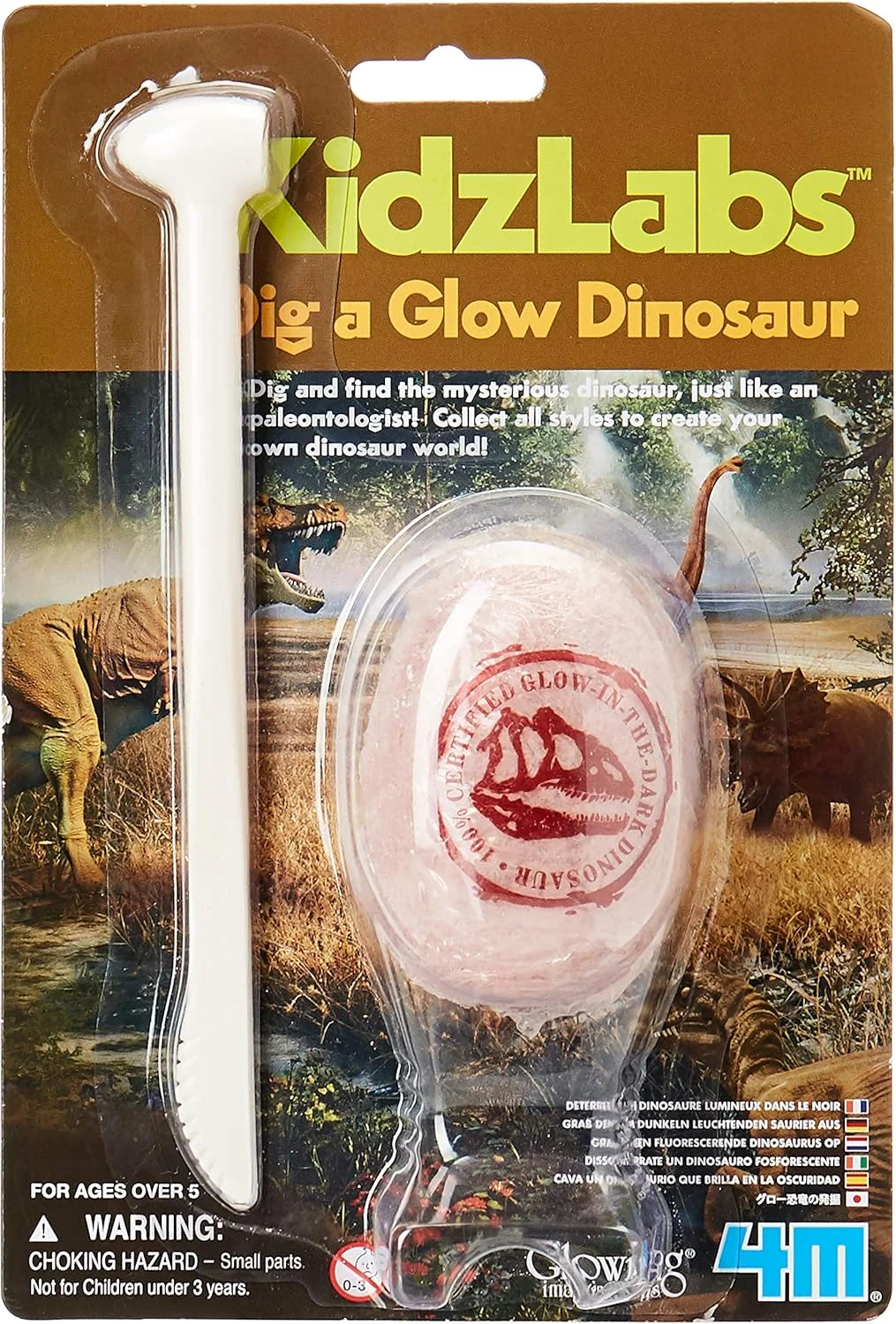 اسباب بازی آموزشی دایناسور شب تاب کیدزلبز 4M، چند رنگ