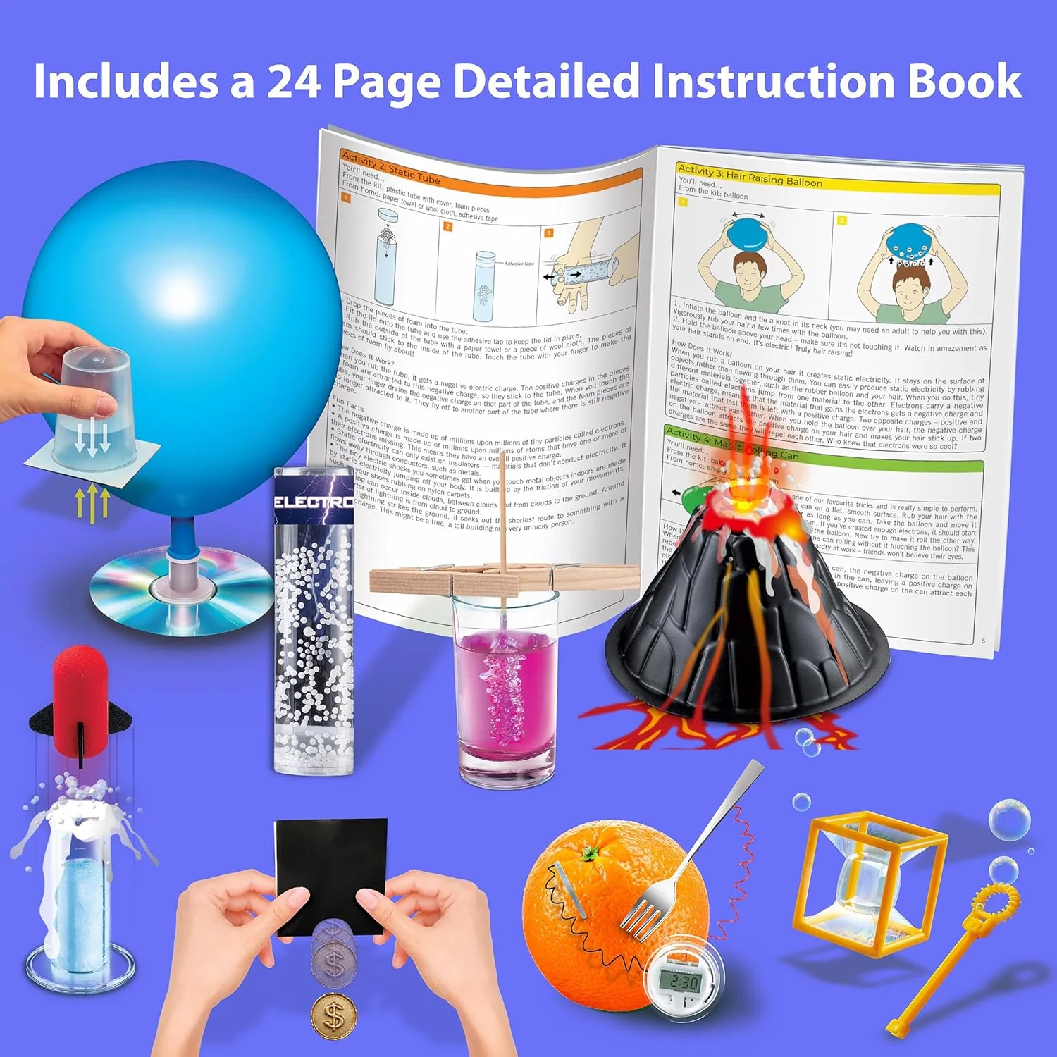 کیت علمی آشپزخانه کودکان با نیروی بخار 4M – بیش از 30 آزمایش سرگرم کننده برای ساعت میوه ای، هاورکرافت بادی، آبنما و موارد دیگر – فعالیت STEM آموزشی شیمی آشپزخانه برای سنین 8 سال به بالا