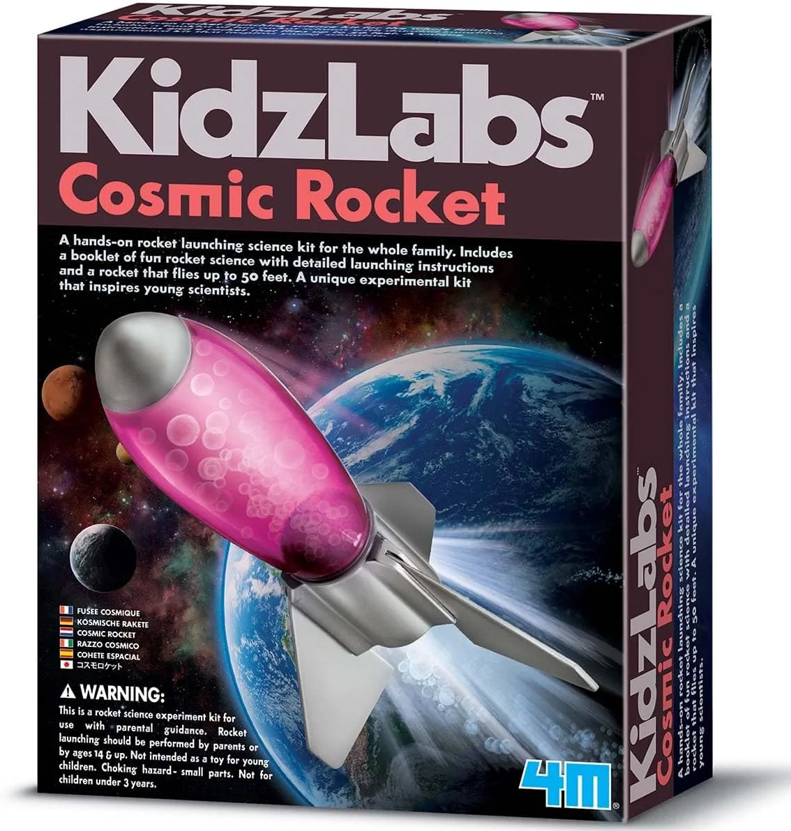 موشک فضایی موزه علوم 4M – کیت موشک با نیروی سرکه و جوش شیرین، پرتاب تا ارتفاع 15 متر – اسباب بازی علمی عملی برای کودکان 8 سال به بالا برای کشف واکنش های شیمیایی و علم موشک
