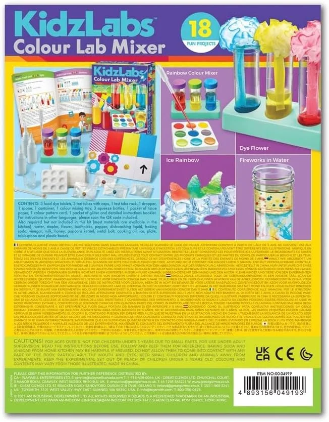 کیت علوم رنگی 4M KidzLabs – کاوش نور و ترکیب رنگ با 6 آزمایش هیجان انگیز | مجموعه فعالیت های علمی، فناوری، مهندسی و ریاضی (STEM) خودساز برای کودکان کنجکاو 5 سال به بالا