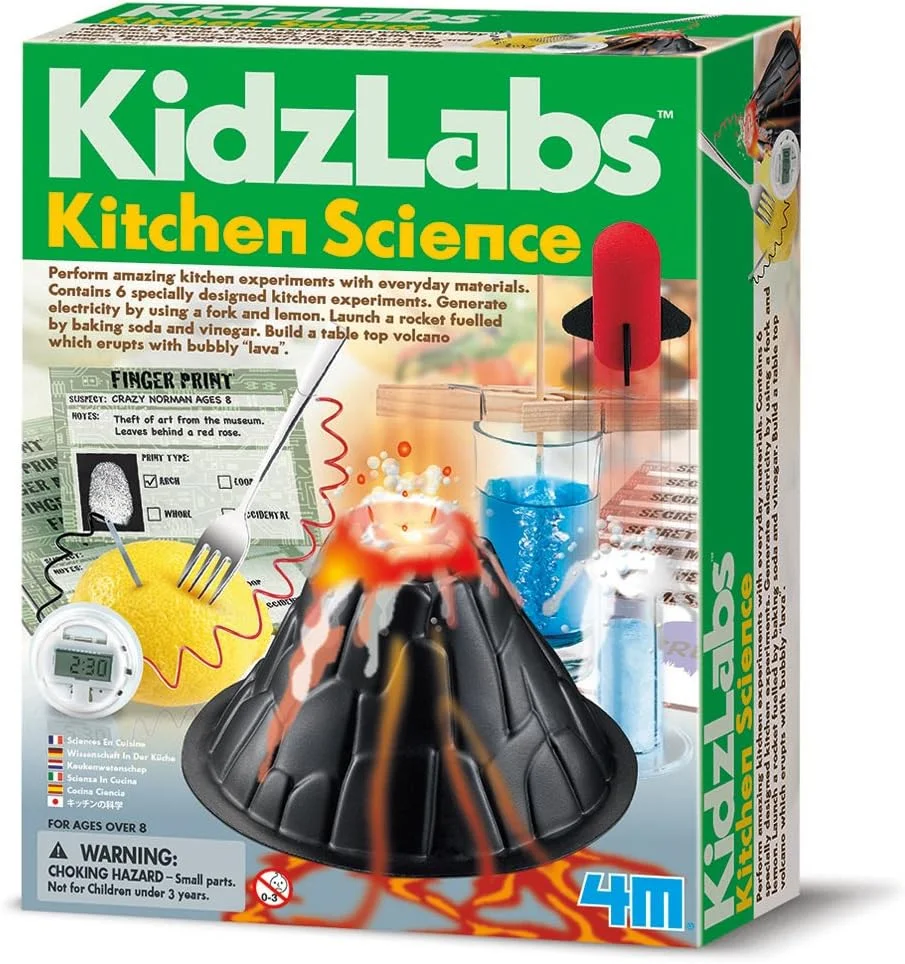 کیت علوم آشپزخانه 4M KidzLabs – با استفاده از وسایل روزمره خانه 6 آزمایش سرگرم کننده انجام دهید | مجموعه فعالیت آموزشی STEM برای کودکان 8 سال به بالا