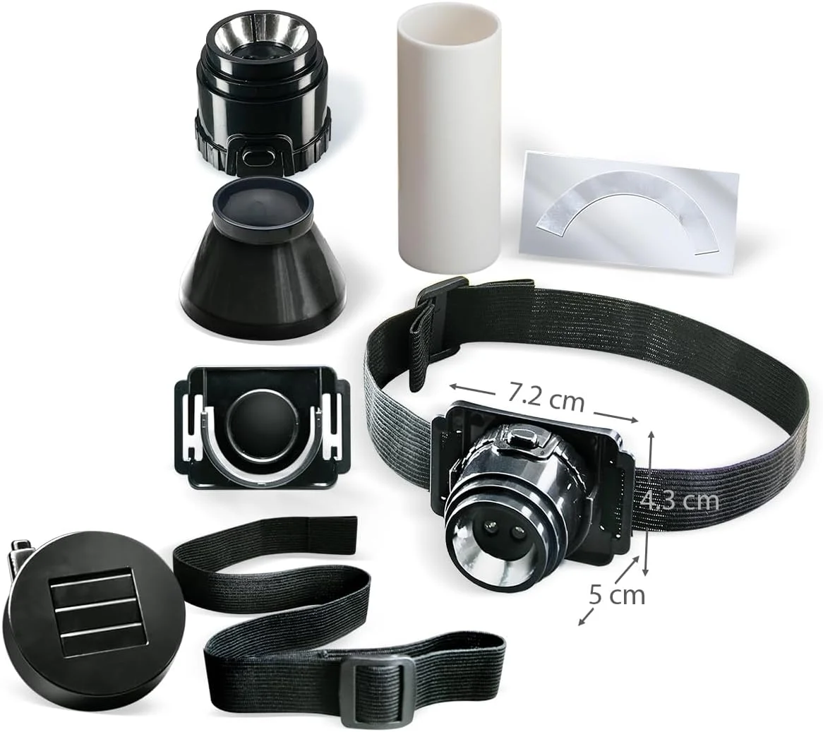 کیت چراغ جاسوسی ماموریت شبانه 4M KidzLabs – یک ابزار چراغ جاسوسی پوشیدنی بسازید و درباره مدارها و روشنایی بیاموزید | اسباب بازی کارآگاهی STEM برای کودکان 8 سال به بالا