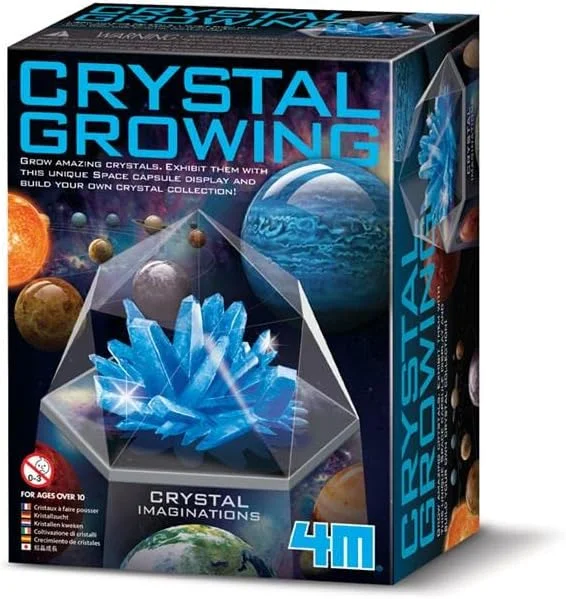 کیت رشد کریستال آبی 4M Crystal Imaginations – رشد یک کریستال بزرگ آبی با انتخاب مخلوط دانه، گنبد نمایش شفاف و ابزار مخلوط کردن – آزمایش زمین شناسی آموزشی برای کودکان 10 سال به بالا