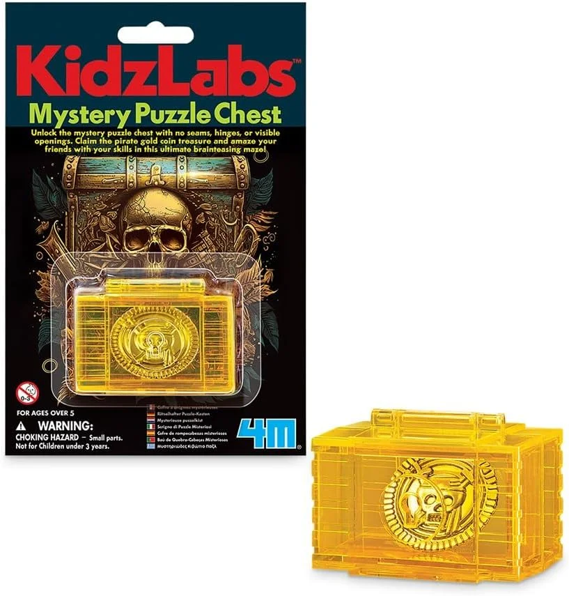 جعبه پازل اسرارآمیز 4M KidzLabs – ساخت و حل یک جعبه پازل مخفی – اسباب بازی STEM اتاق فرار DIY برای کودکان 8 سال به بالا – آموزش منطق، مهندسی و حل مسئله
