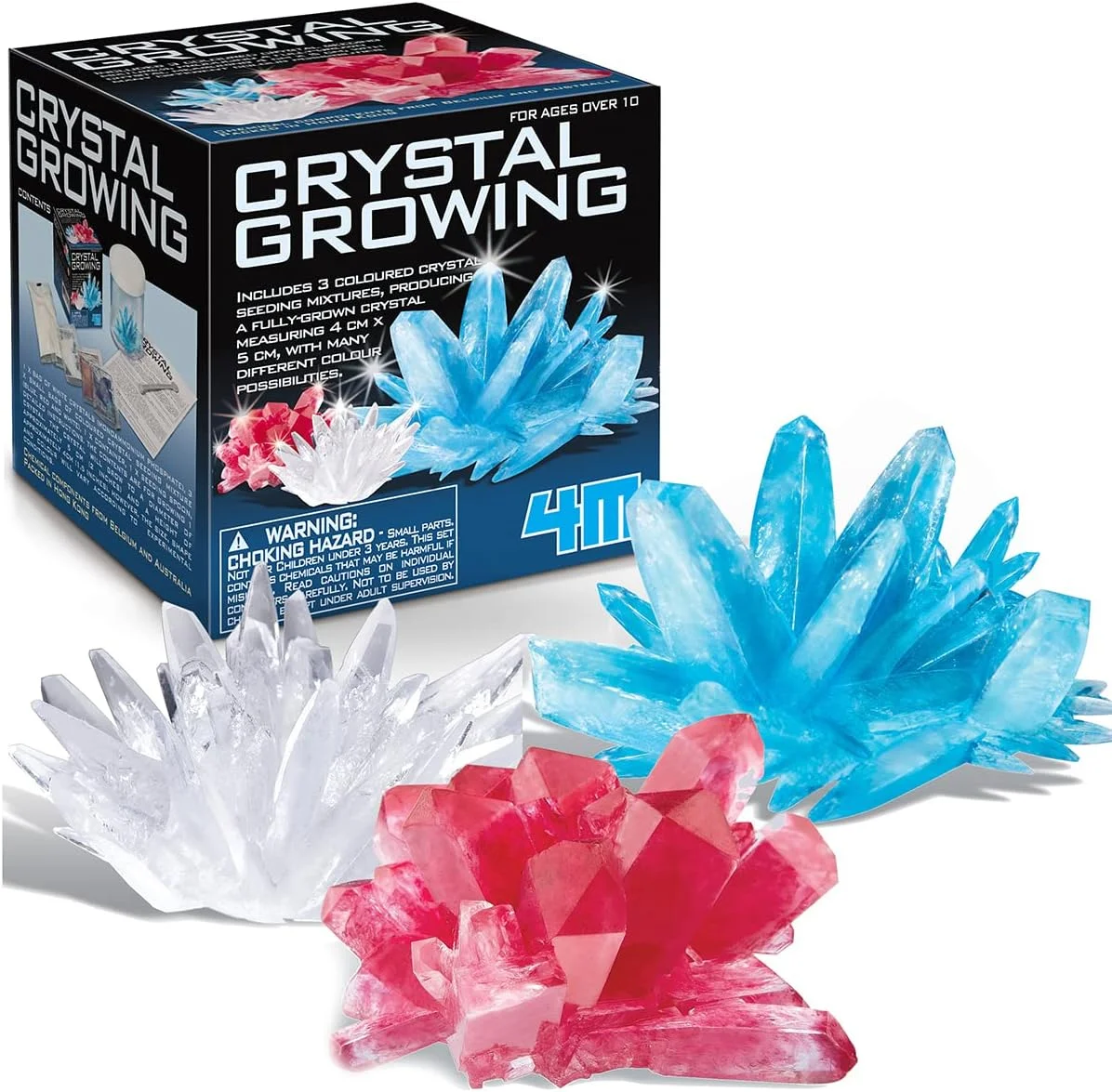 کیت علمی پرورش کریستال 4M - آزمایشگاه اسباب بازی های STEM آسان و سرگرم کننده، یک هدیه آموزشی عالی برای کودکان و نوجوانان، پسران و دختران