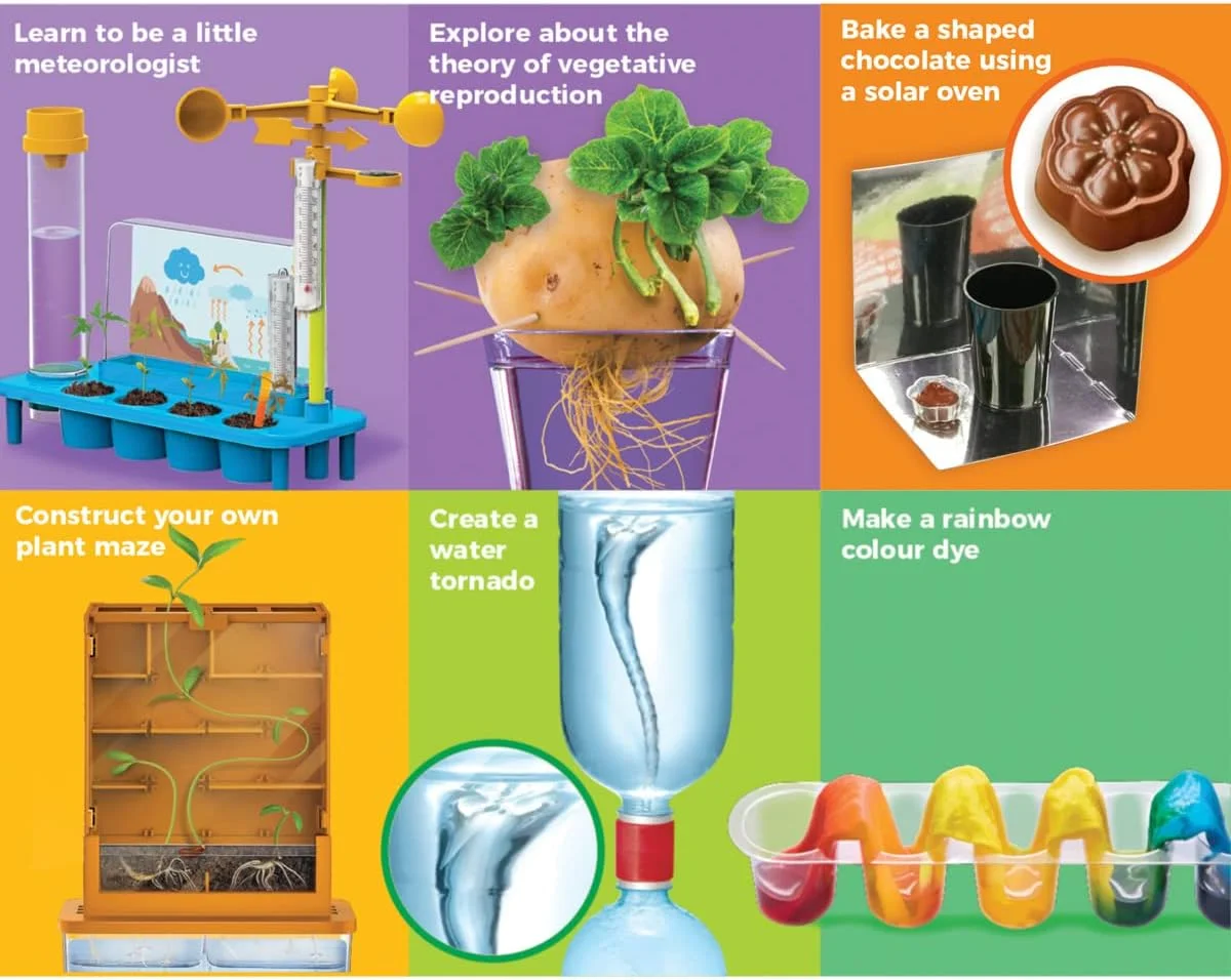 کیت علوم محیطی کودکان 4M STEAM Powered – بیش از 40 آزمایش عملی در مورد آب و هوا، تغییرات اقلیمی، اثر گلخانه ای و چرخه های طبیعت – فعالیت آموزشی STEM برای سنین 5 سال به بالا