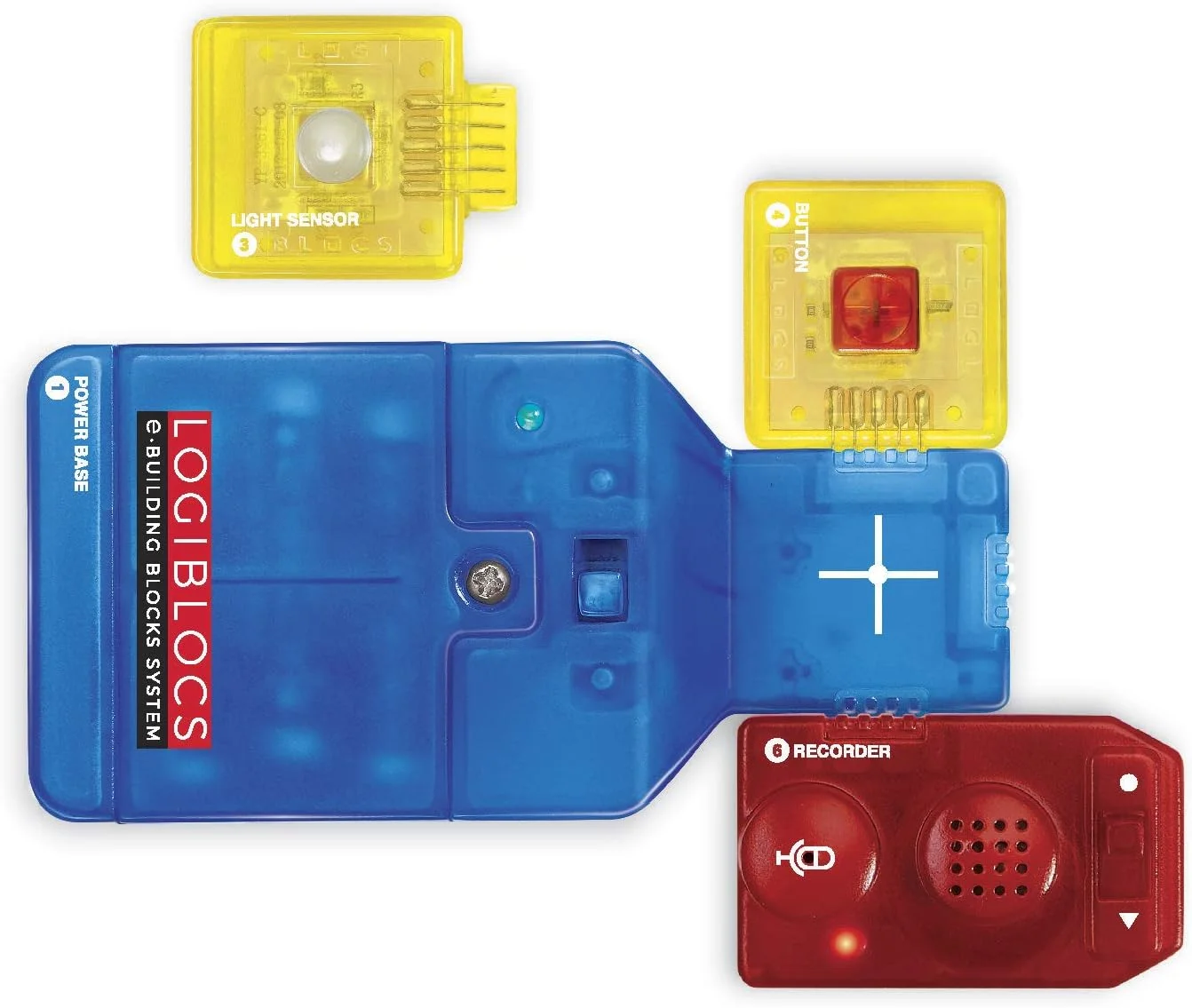 سیستم بلوک های ساختمانی الکترونیکی 4M Logiblocs - کیت علمی ضبط کننده مخفی برای کودکان