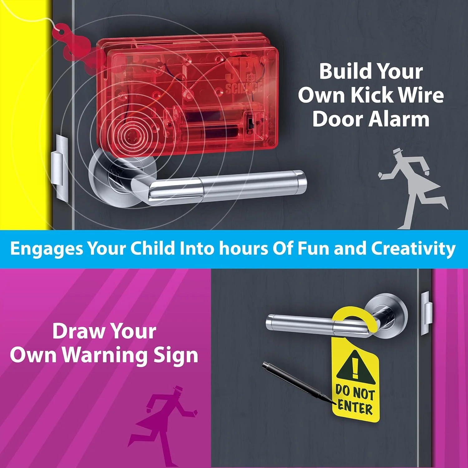 کیت دزدگیر مغناطیسی 4M KidzLabs – کیت دزدگیر درب مغناطیسی DIY برای کودکان 5 سال به بالا – پروژه الکترونیکی STEM عملی برای کاوش در مدارهای الکتریکی و امنیت