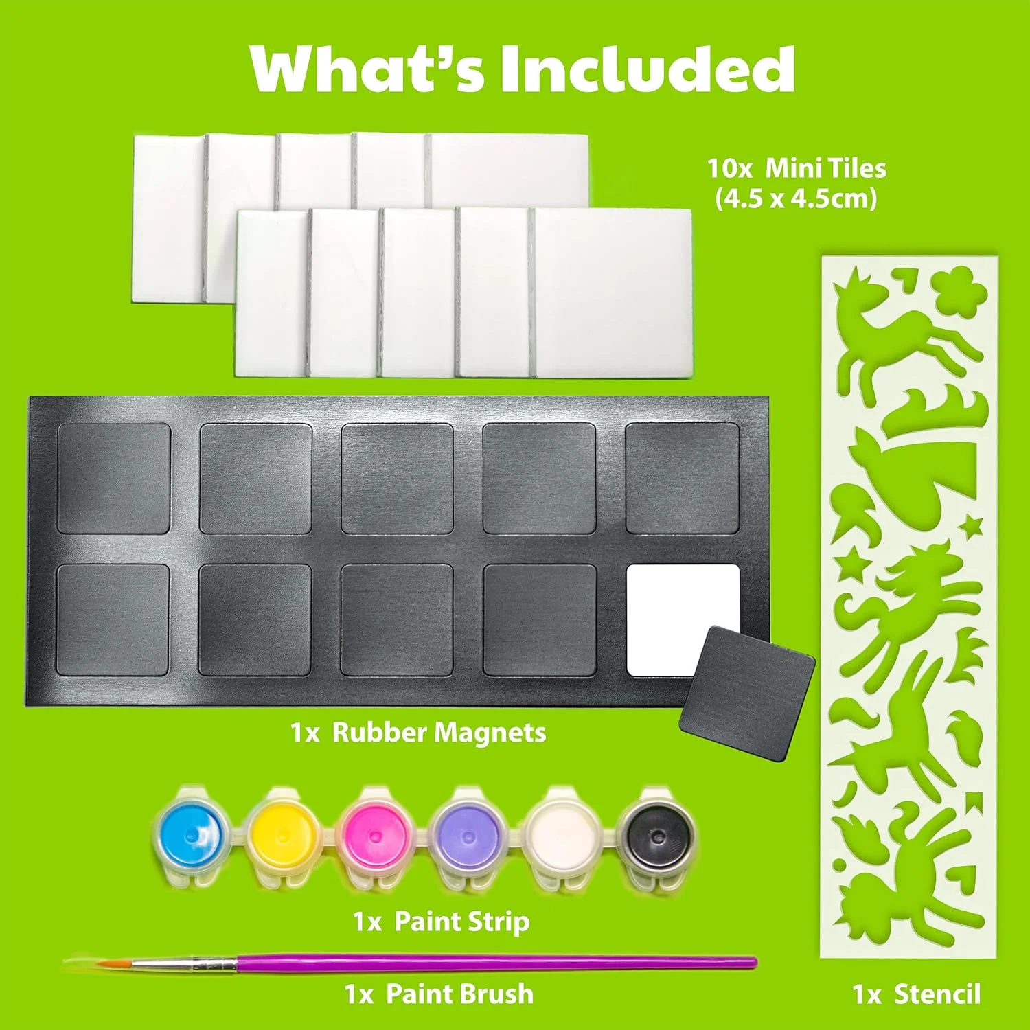 ست هنر موزاییک مینی تک شاخ 4M – تزئین کاشی های سرامیکی آهنربایی تک شاخ با رنگ و برچسب | ست کاردستی خلاقانه DIY برای کودکان 5 سال به بالا | ساخت 6 مینی کاشی برای یخچال یا نمایش روی دیوار | 00‑04740