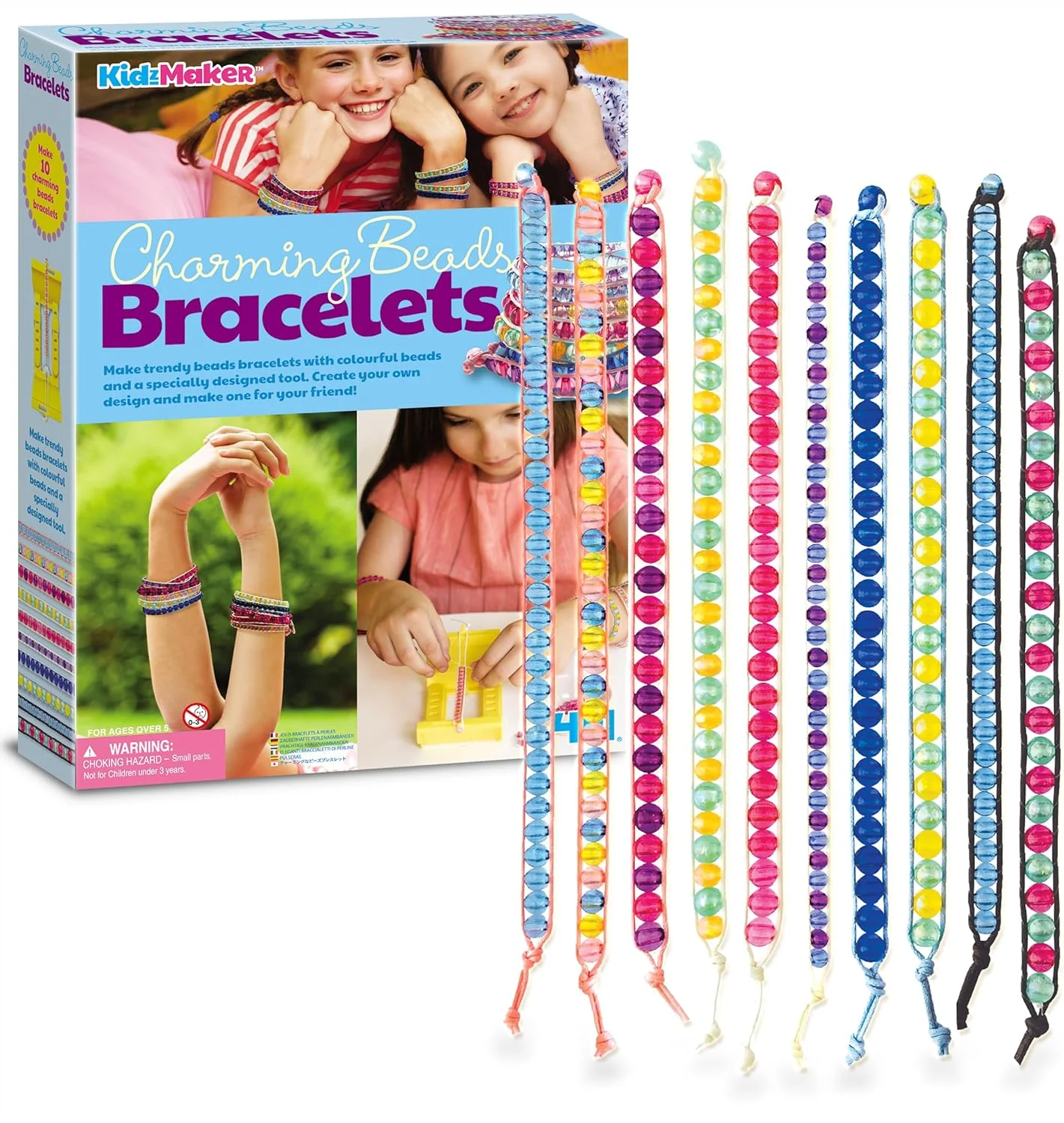 ست ساخت دستبند مهره ای جذاب 4M – طراحی و ساخت جواهرات دستبند مهره ای رنگارنگ برای کودکان 6 سال به بالا | شامل مهره ها، نخ الاستیک، آویزها و دستورالعمل ها | کیت کاردستی مد DIY | 404751 ست ساخت دستبند مهره ای جذاب 4M – طراحی و ساخت جواهرات دستبند مهره ای رنگارنگ برای کودکان 6 سال به بالا | شامل مهره ها، نخ الاستیک، آویزها و دستورالعمل ها | کیت کاردستی مد DIY | 404751