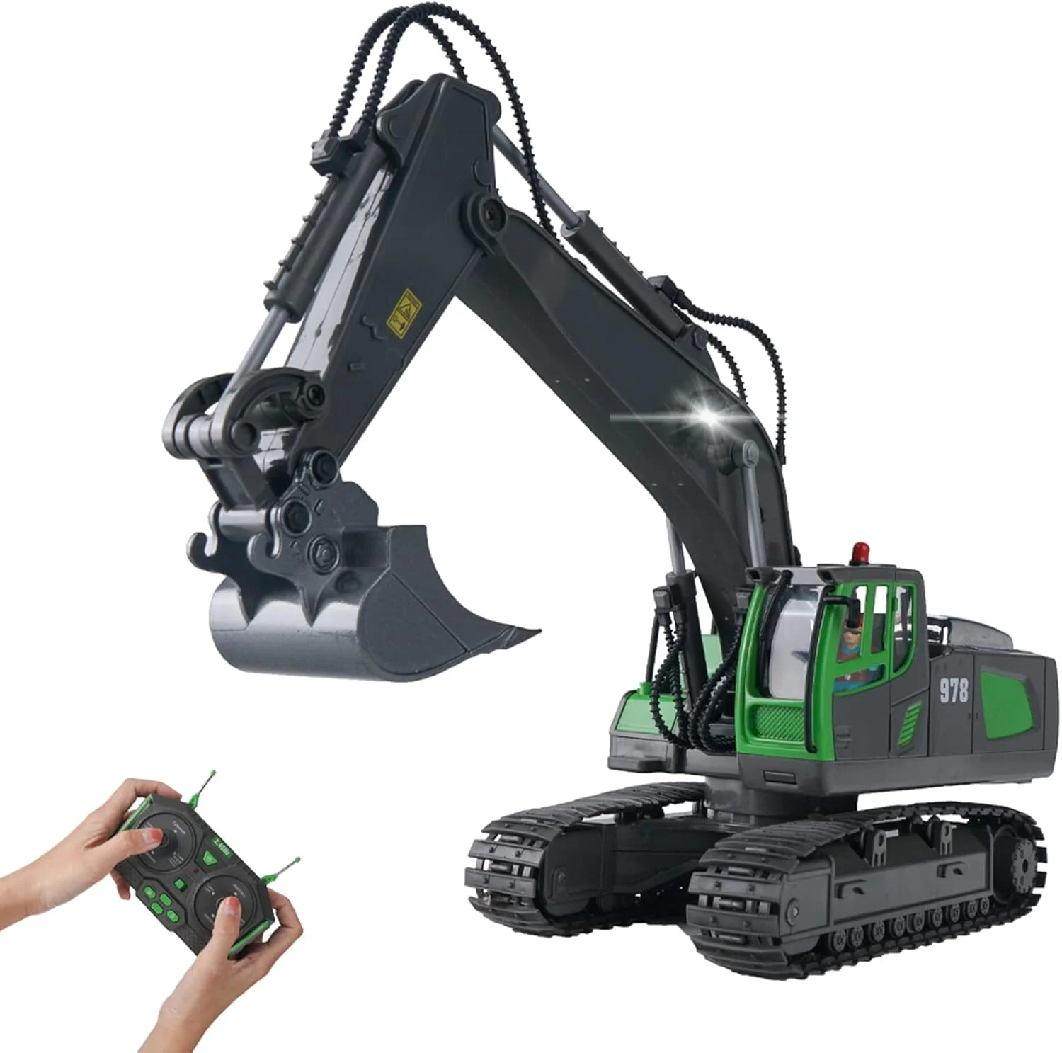 بیل مکانیکی کنترلی Eacam RC مدل 1/20 2.4GHz 11CH، ماشین مهندسی، اسباب بازی آموزشی برای کودکان به همراه نور و موسیقی