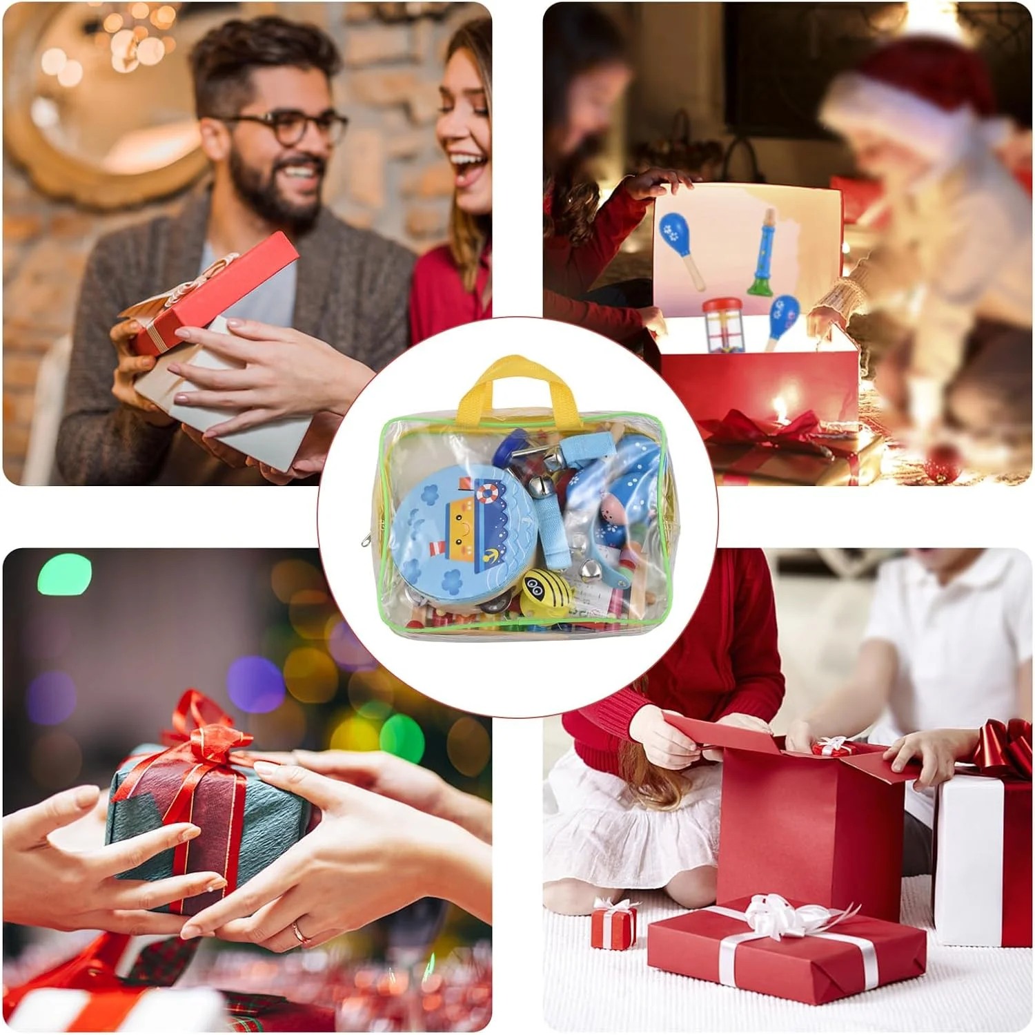 مجموعه سازهای کوبه ای چوبی کودکان Eacam به همراه کیف نگهداری، اسباب بازی های آموزشی موسیقی پیش دبستانی برای پسران و دختران