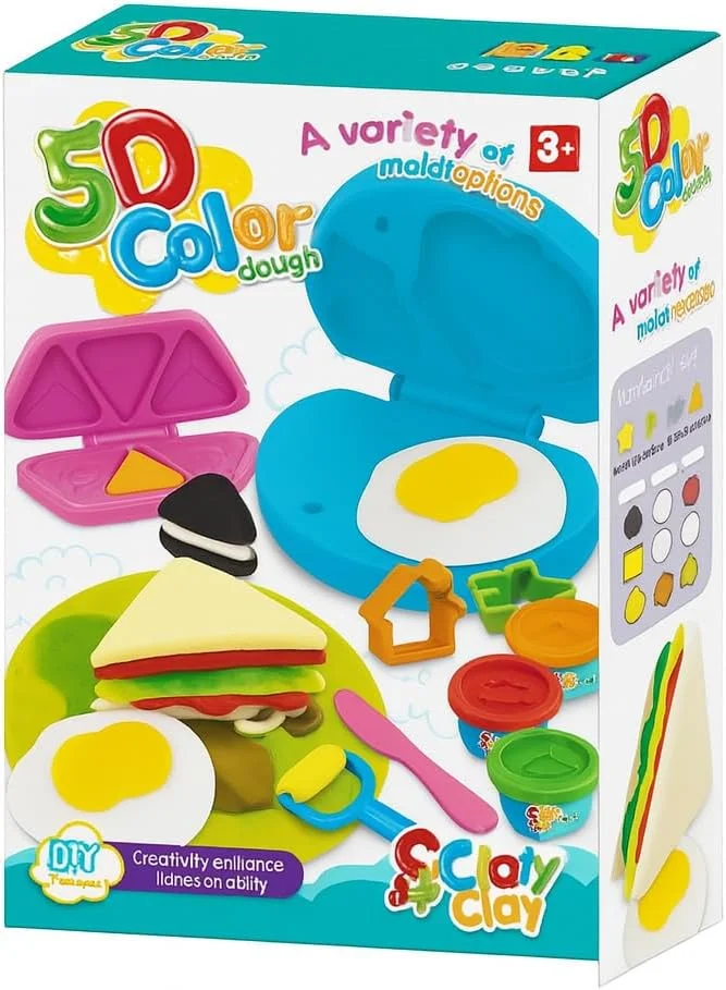 اسباب بازی آموزشی مدلینگ صبحانه 5 بعدی غیر خشک FITTO برای کودکان