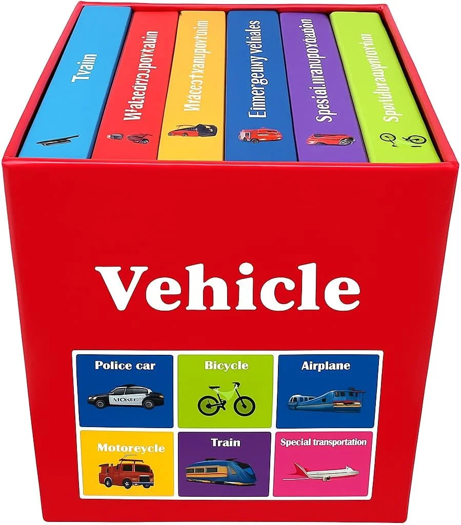 مجموعه کتاب آموزشی فیتو 6 عددی با طرح وسایل نقلیه برای کودکان - اسباب بازی آموزشی با تم های تعاملی وسایل نقلیه