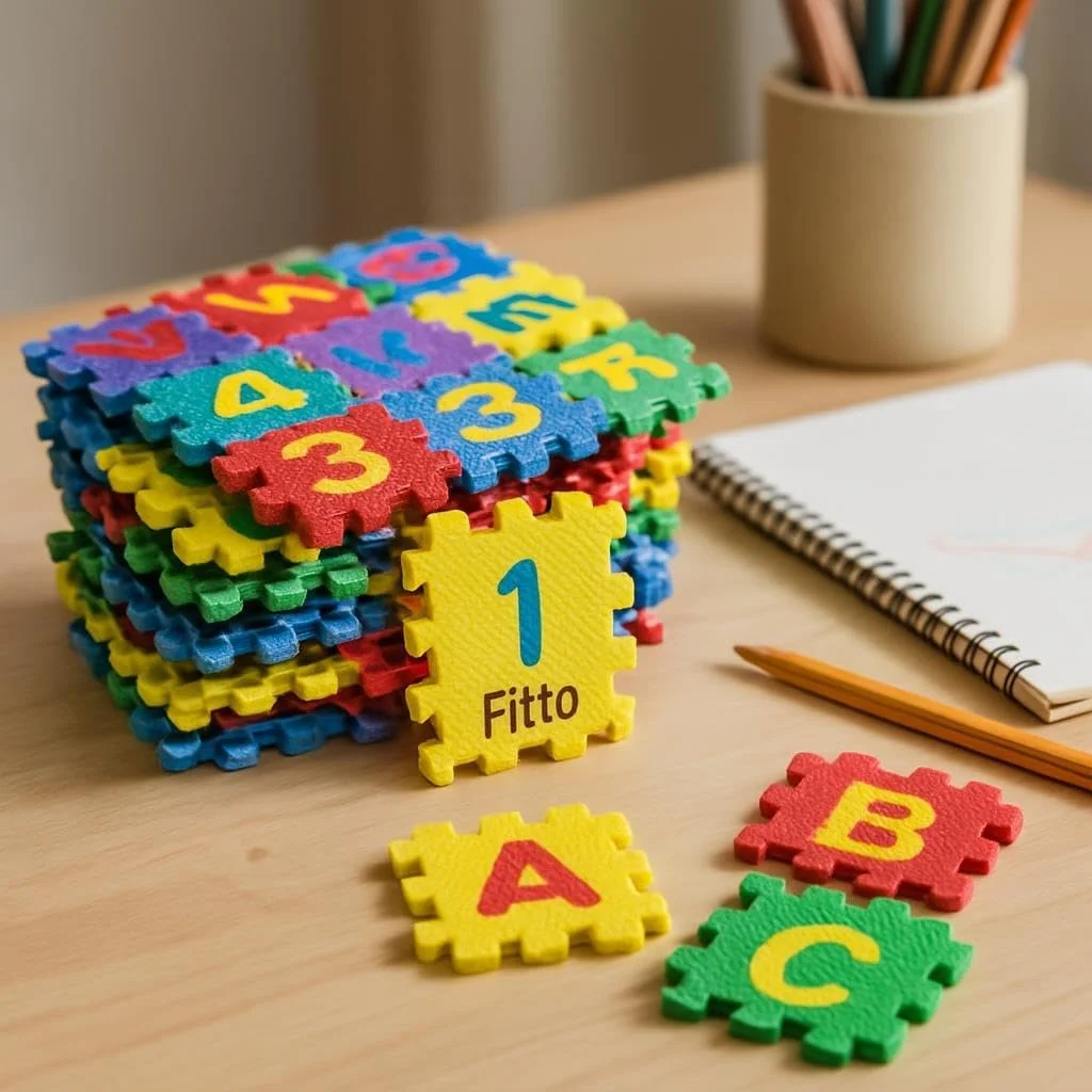 برگه های پازل فیتو A, B, C + 1,2,3 – کاربرگ های پازل آموزشی 6x6 سانتی متر برای کودکان، بسته فعالیت یادگیری