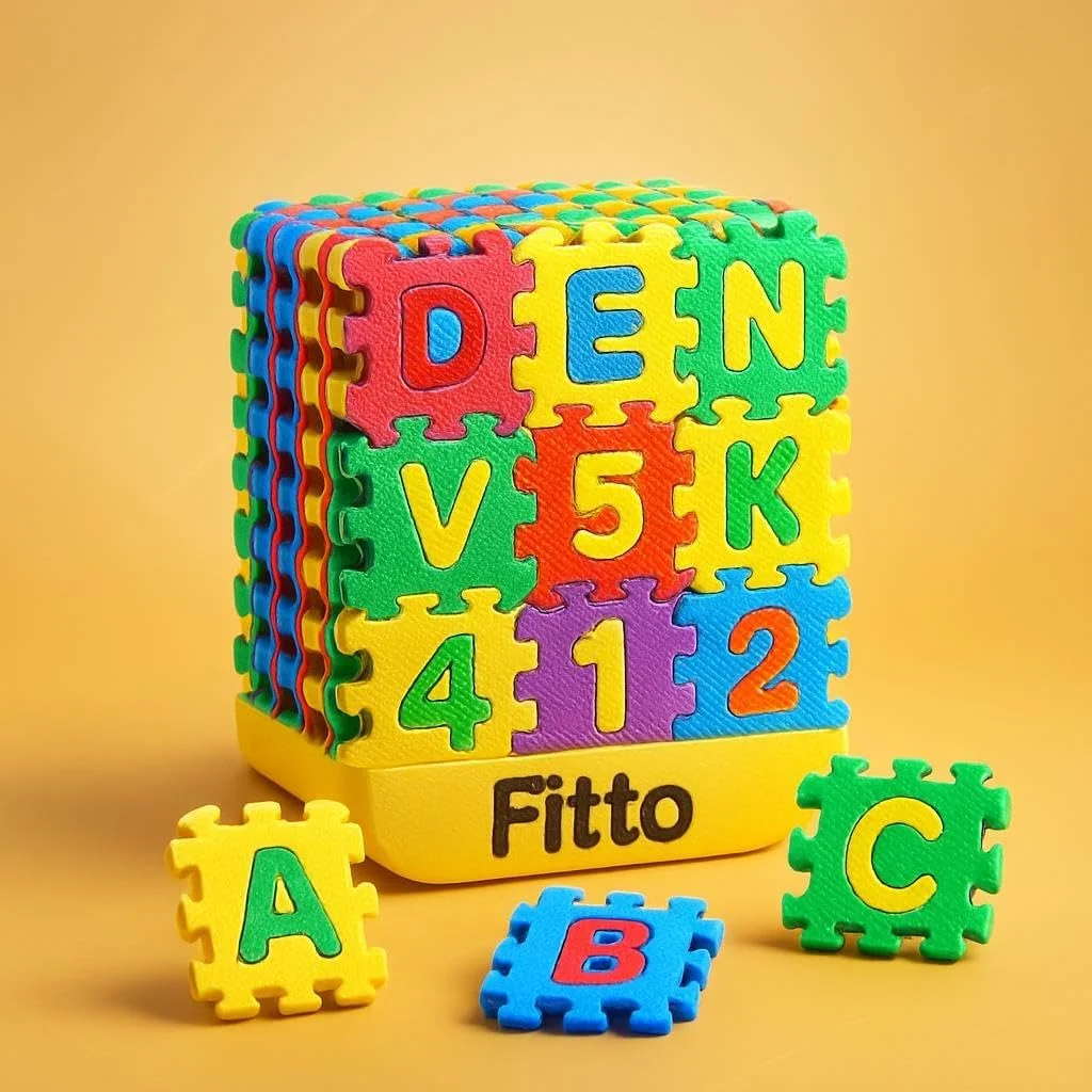 برگه های پازل فیتو A, B, C + 1,2,3 – کاربرگ های پازل آموزشی 6x6 سانتی متر برای کودکان، بسته فعالیت یادگیری