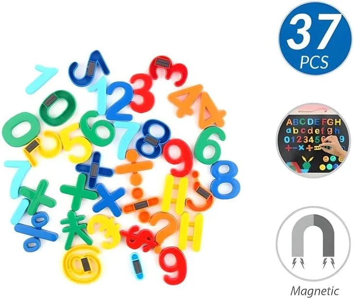 مجموعه ۳۷ عددی اعداد و نمادهای مغناطیسی فیتو، رنگ های متنوع برای یخچال و کلاس درس