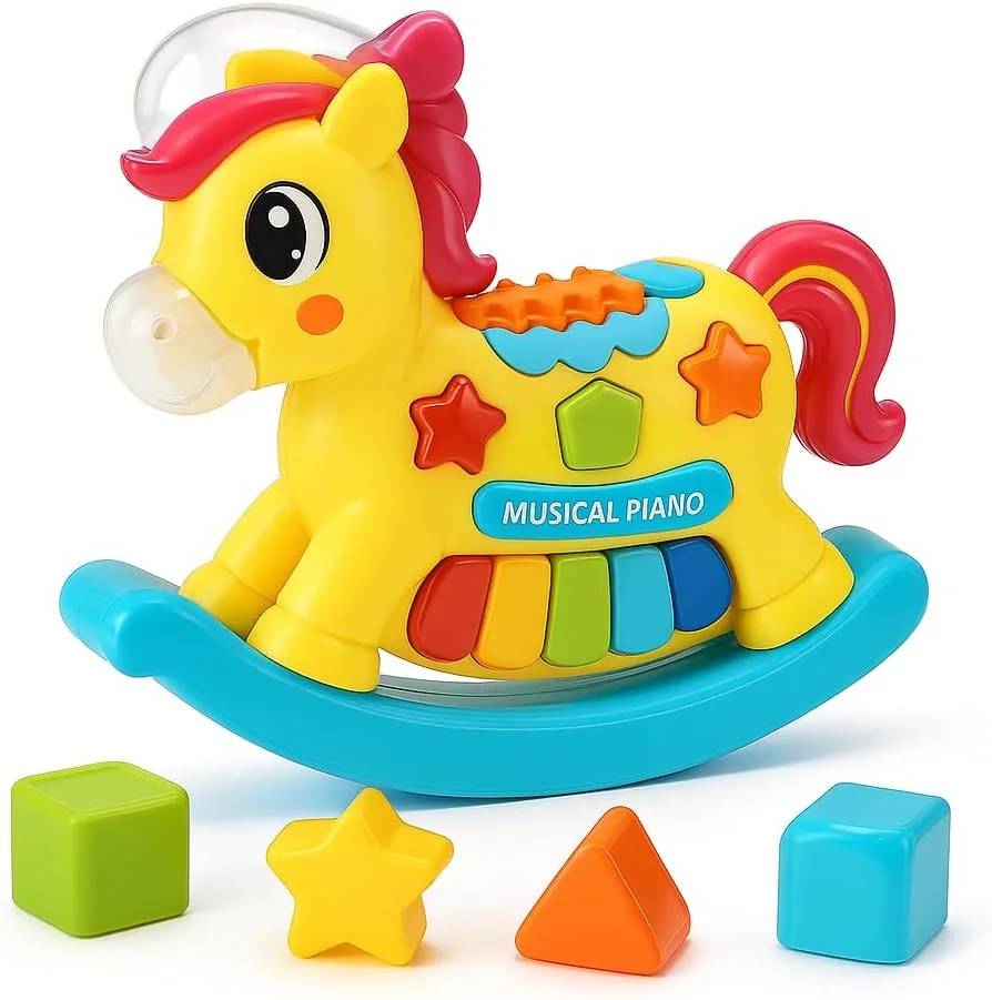 اسباب بازی چند منظوره موزیکال کودک نوپا فیتو، پازل مرتب سازی اشکال، زیلوفون، اسب گهواره ای و کشیدنی